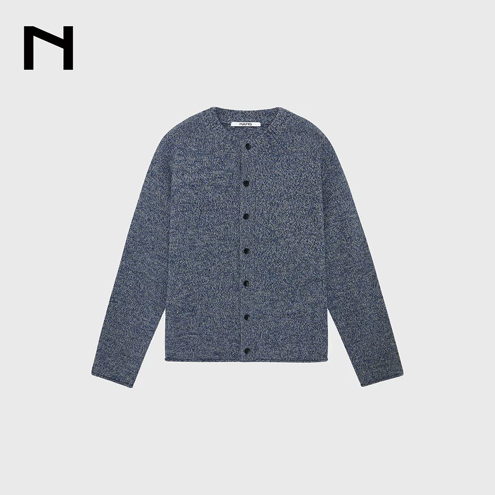 Narrow Crewneck Merino Blend Cardigan - Image 8