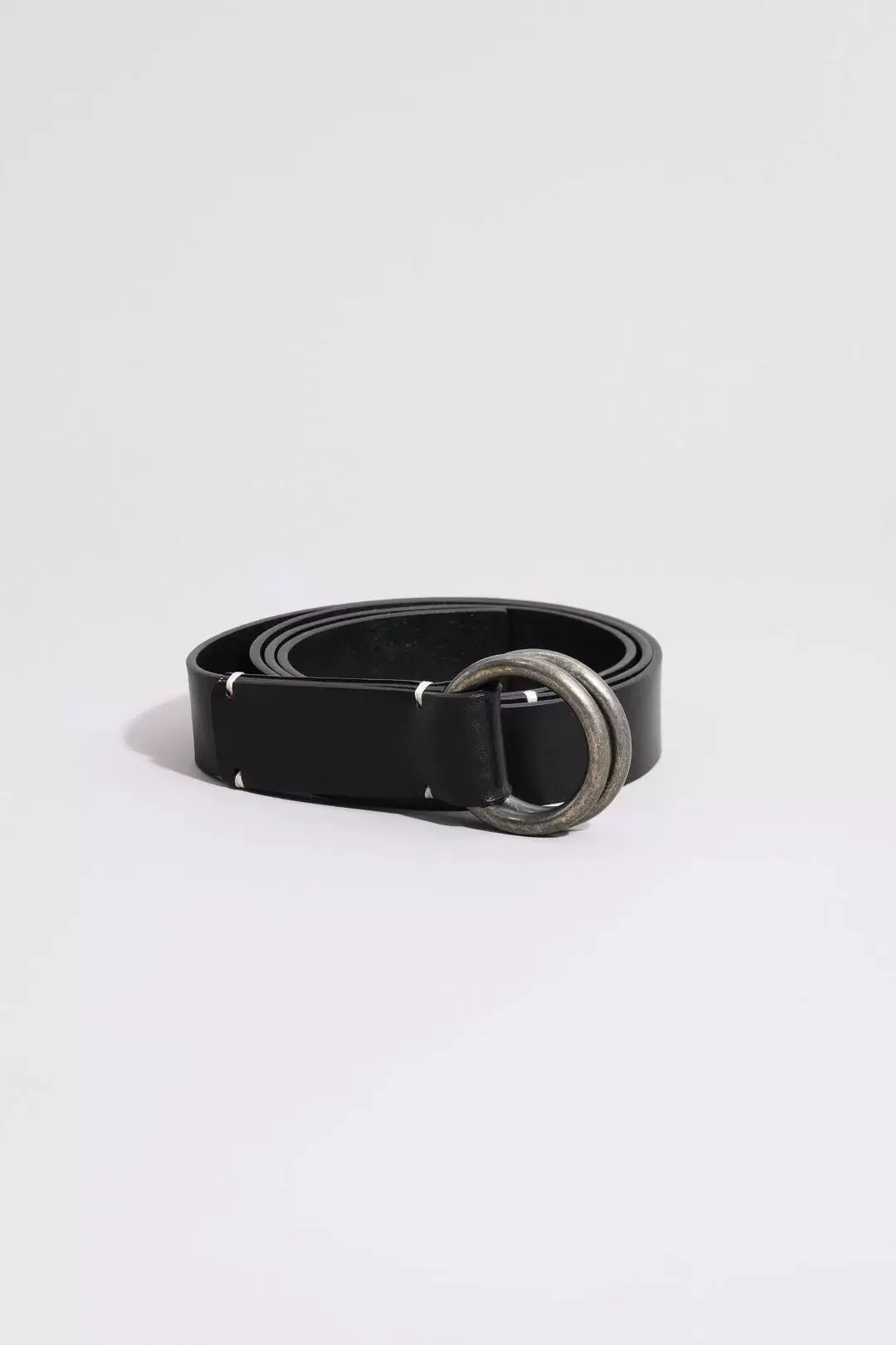 Narrow Double Ring Leather Belt - Image 4