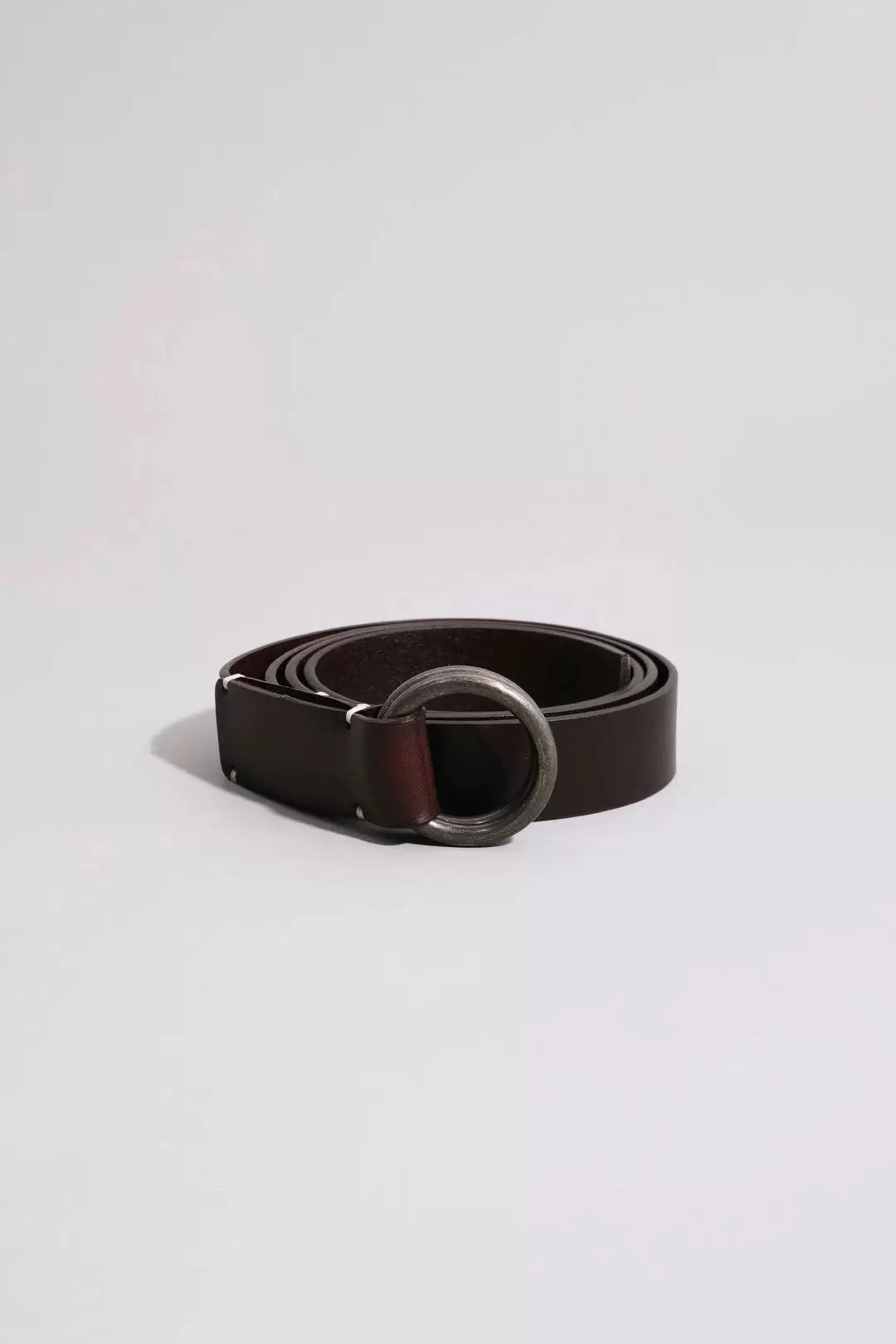 Narrow Double Ring Leather Belt - Image 5