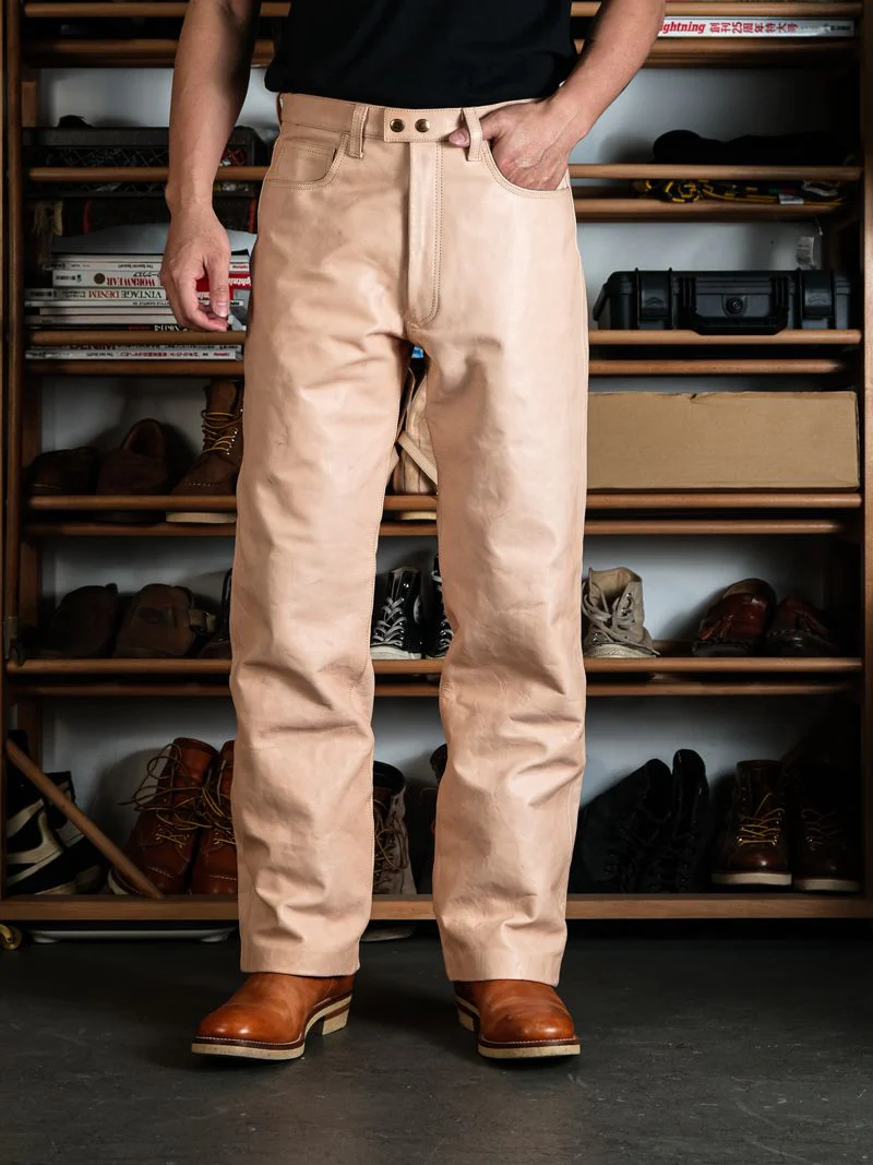 Natural Horsehide Five-Pocket Pants - Image 5