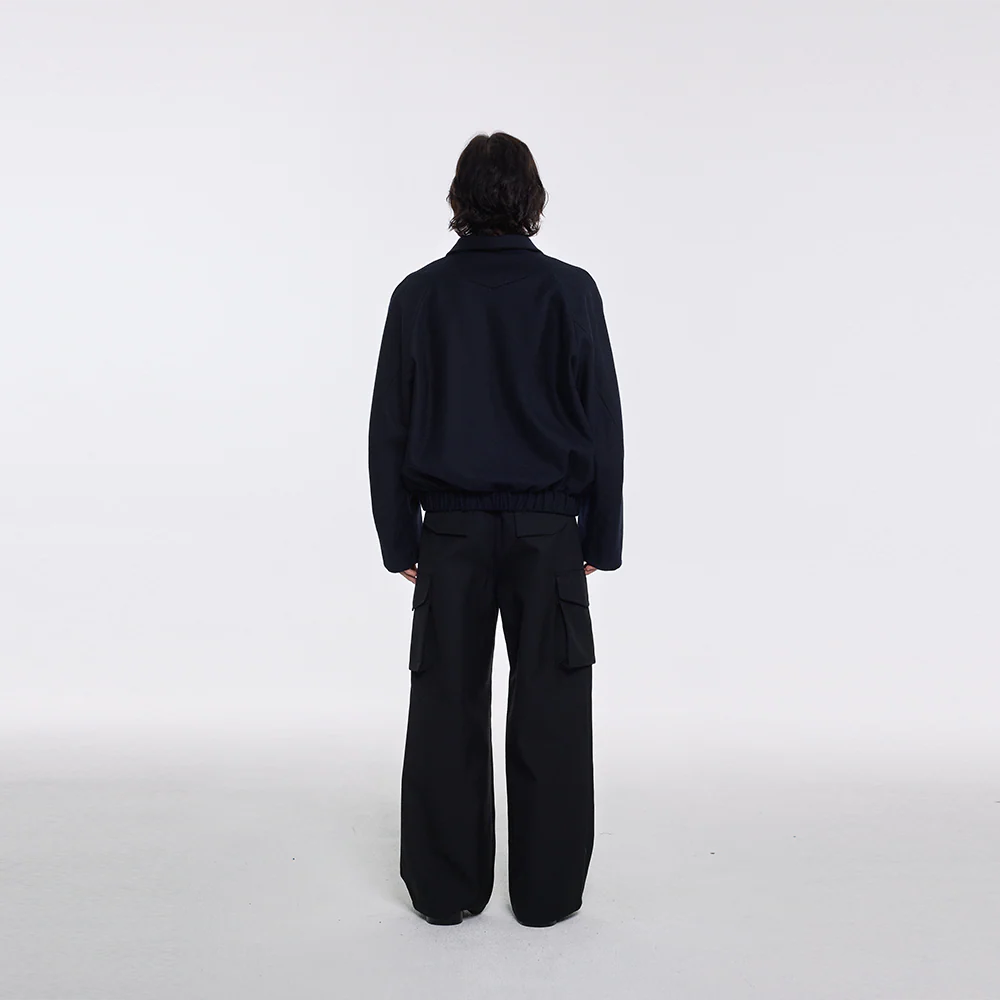 Navy Blended Wool Jacket - Image 4