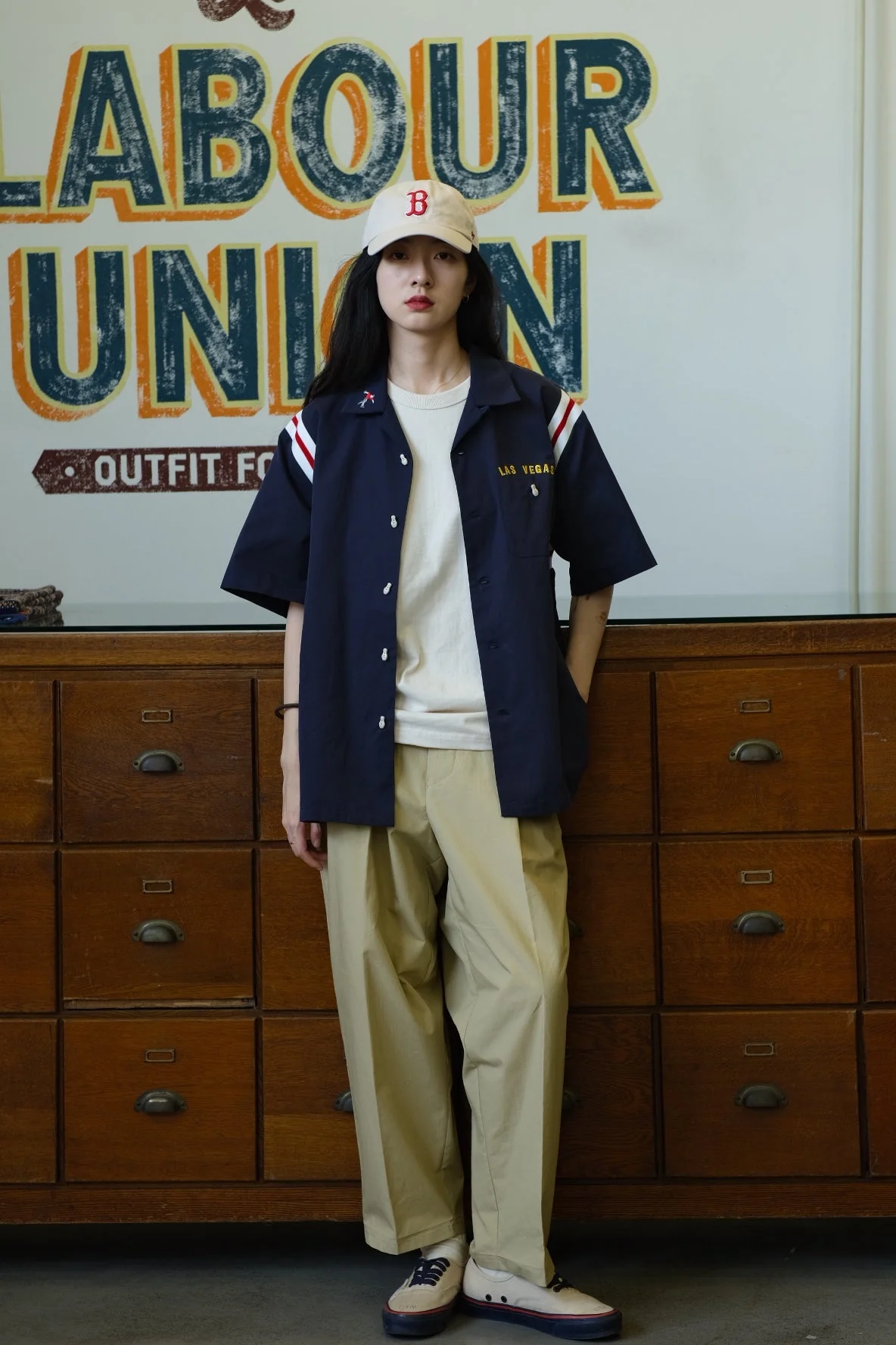 Navy Las Vegas Bowling Shirt - Image 3