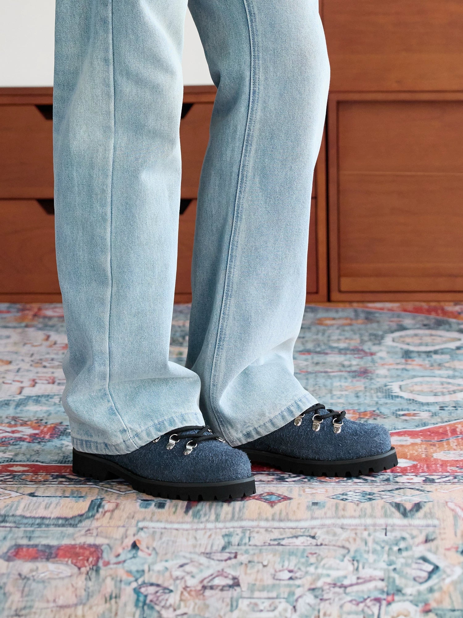 Navy Suede Hiker Derby