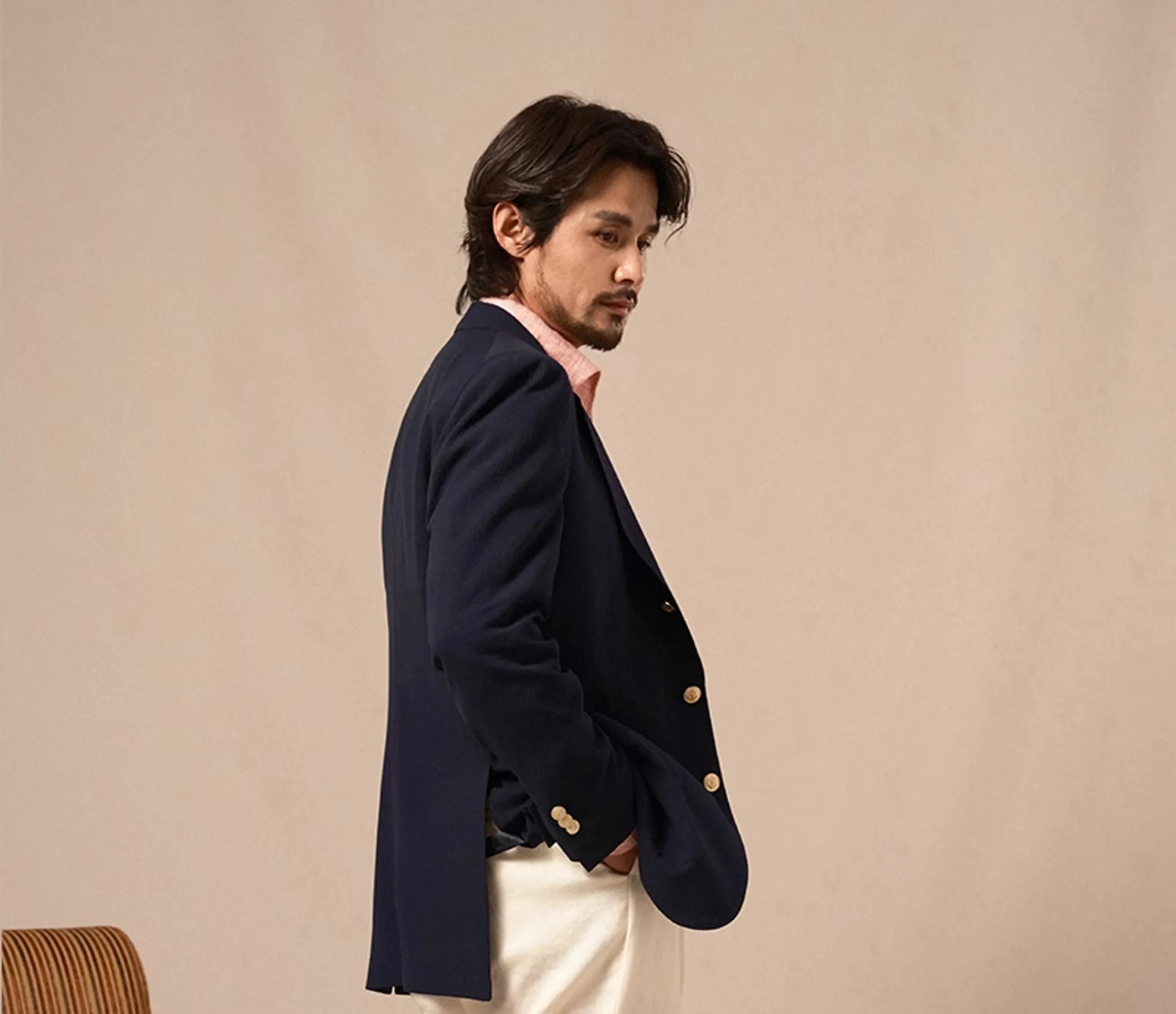 Navy Textured Blazer - Image 7