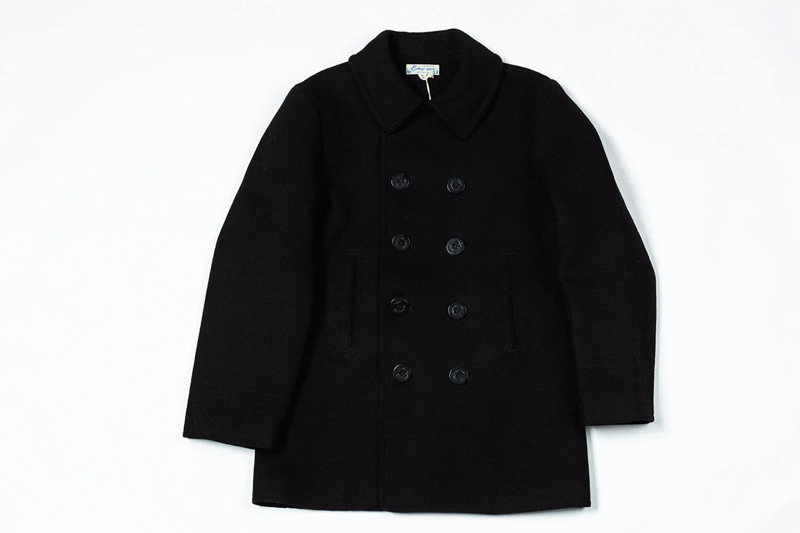 Navy Wool Double-Breasted Coat - Image 3