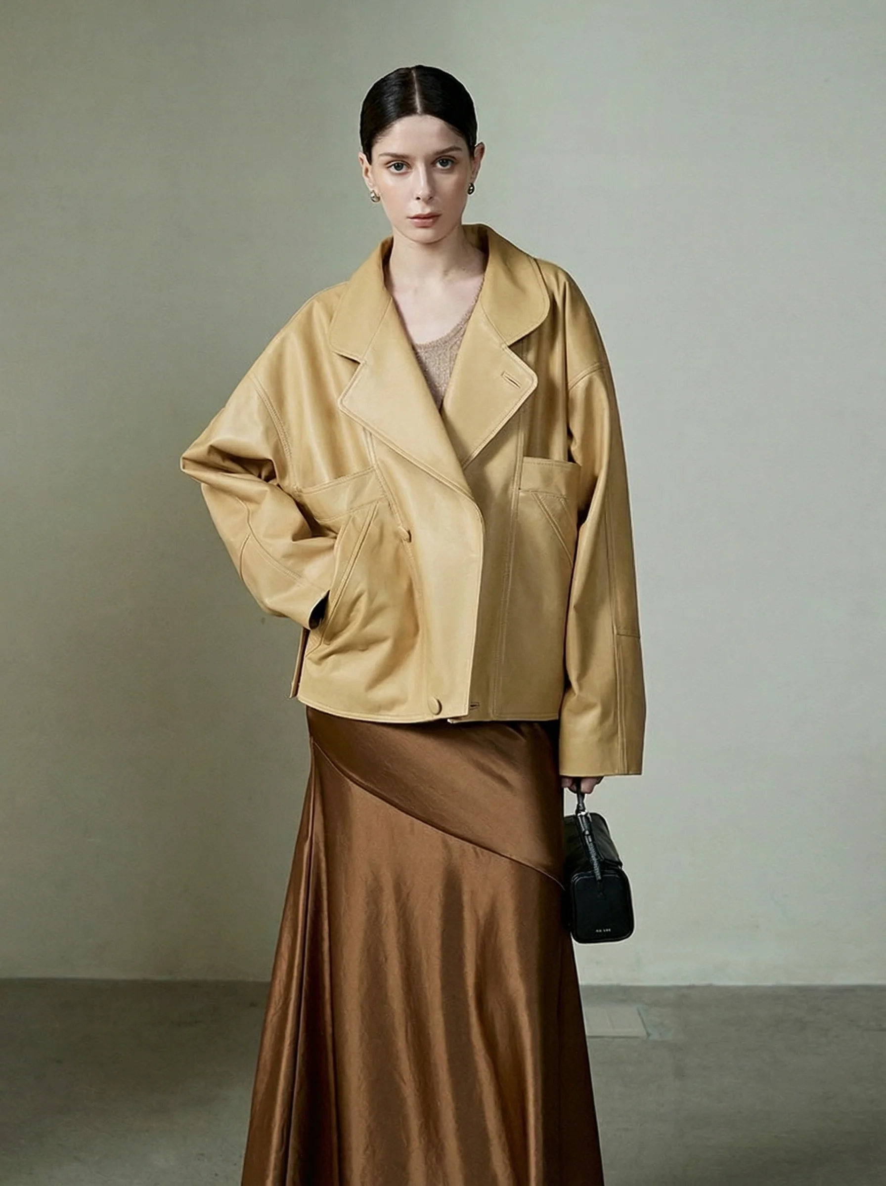 Notch-Lapel Sheepskin Jacket - Image 3