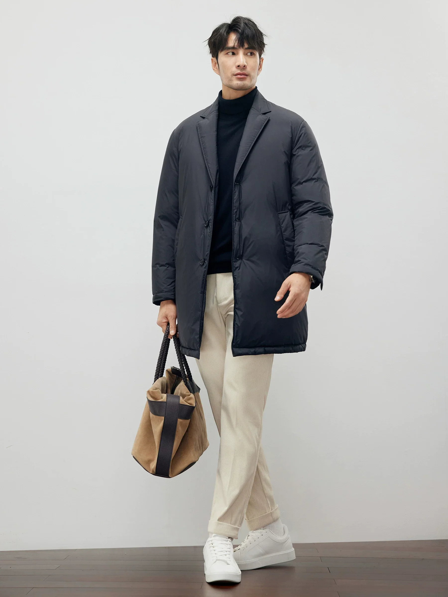 Notched Lapel Down Coat