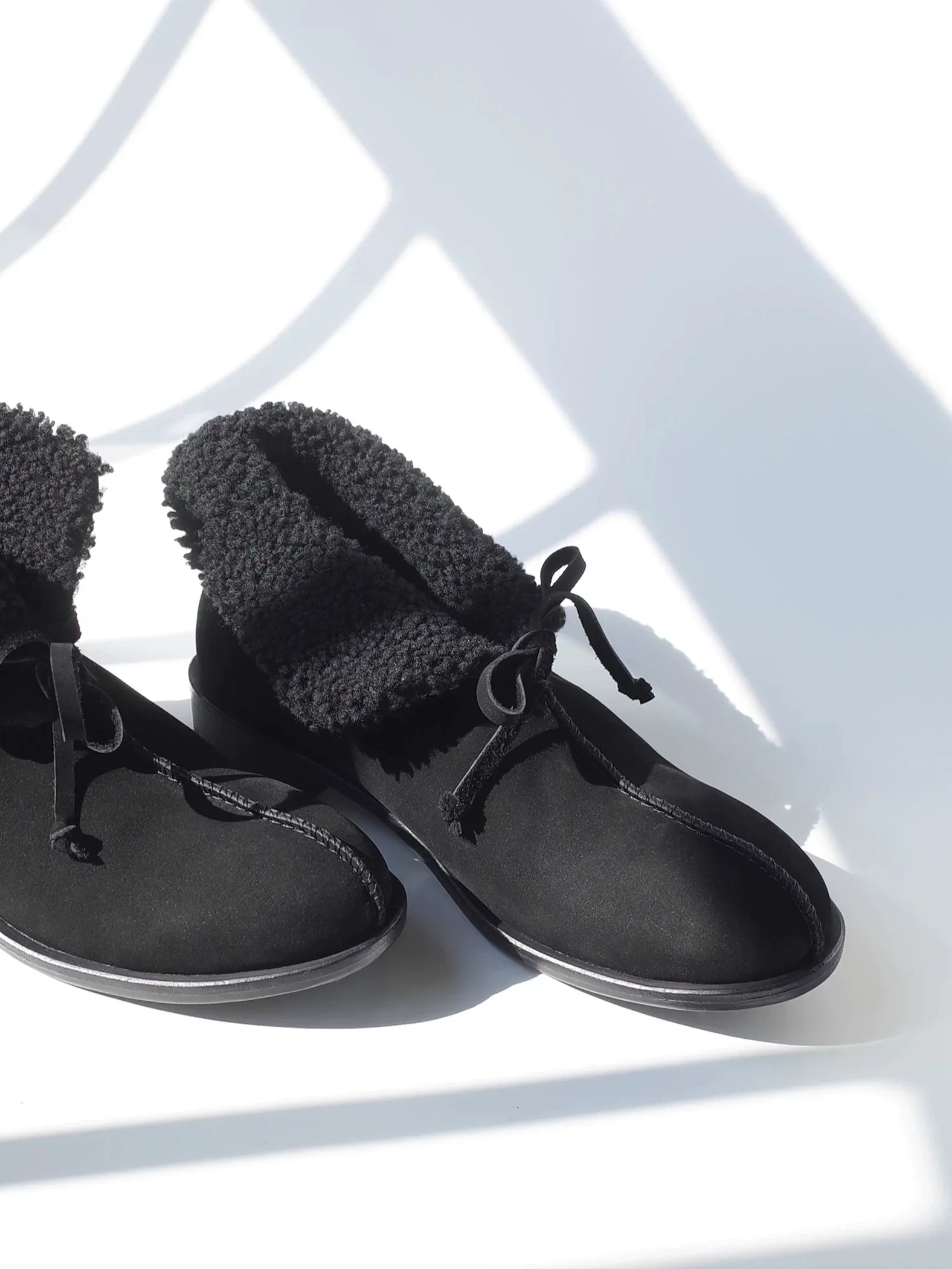 Nubuck Fold-Over Shearling Ankle Boots - Image 4