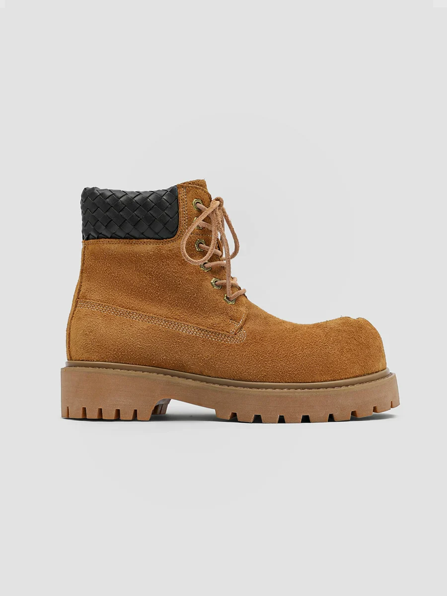 Nubuck Leather Lug Ankle Boots