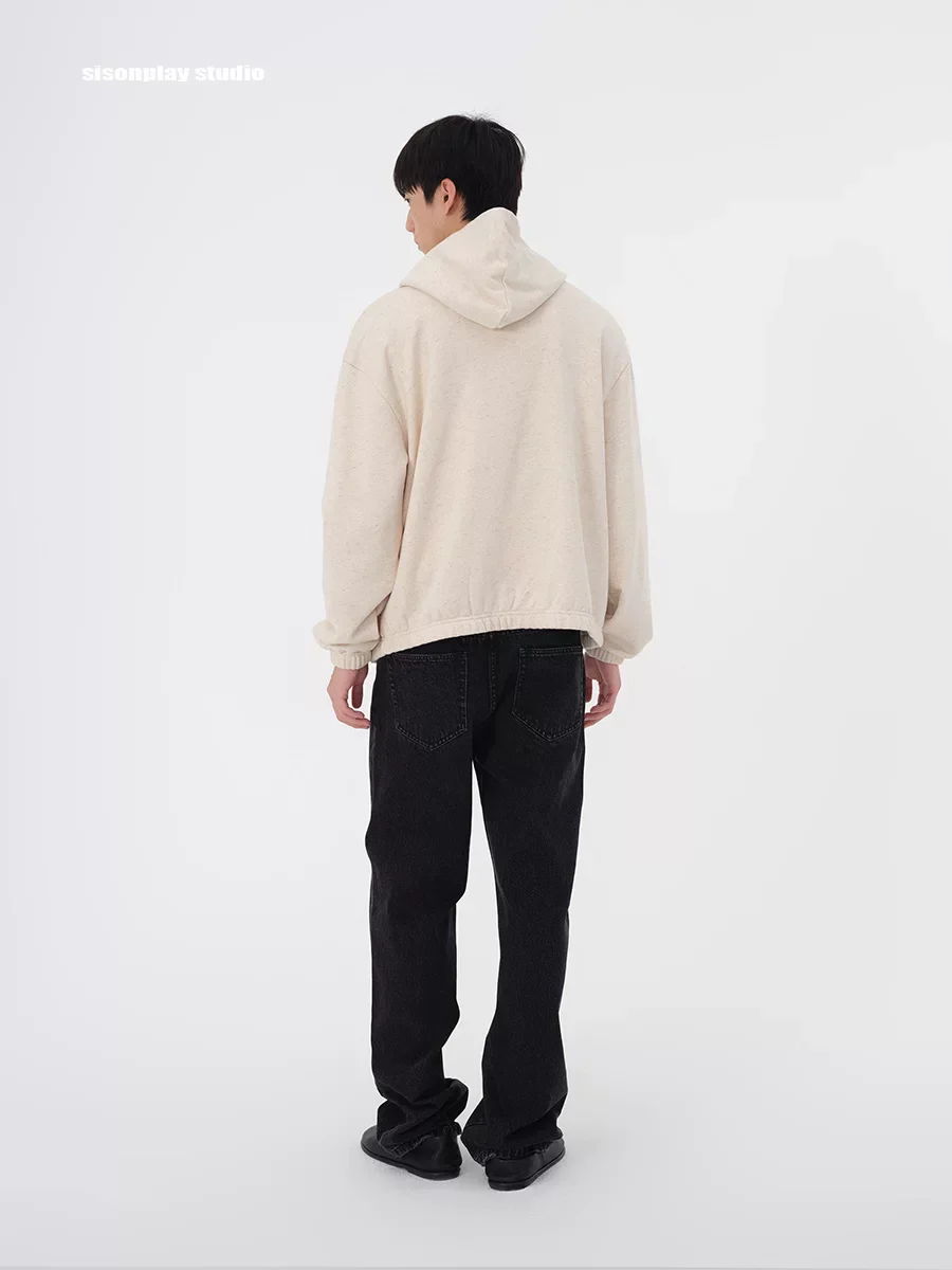 Oatmeal Zip Hoodie - Image 2