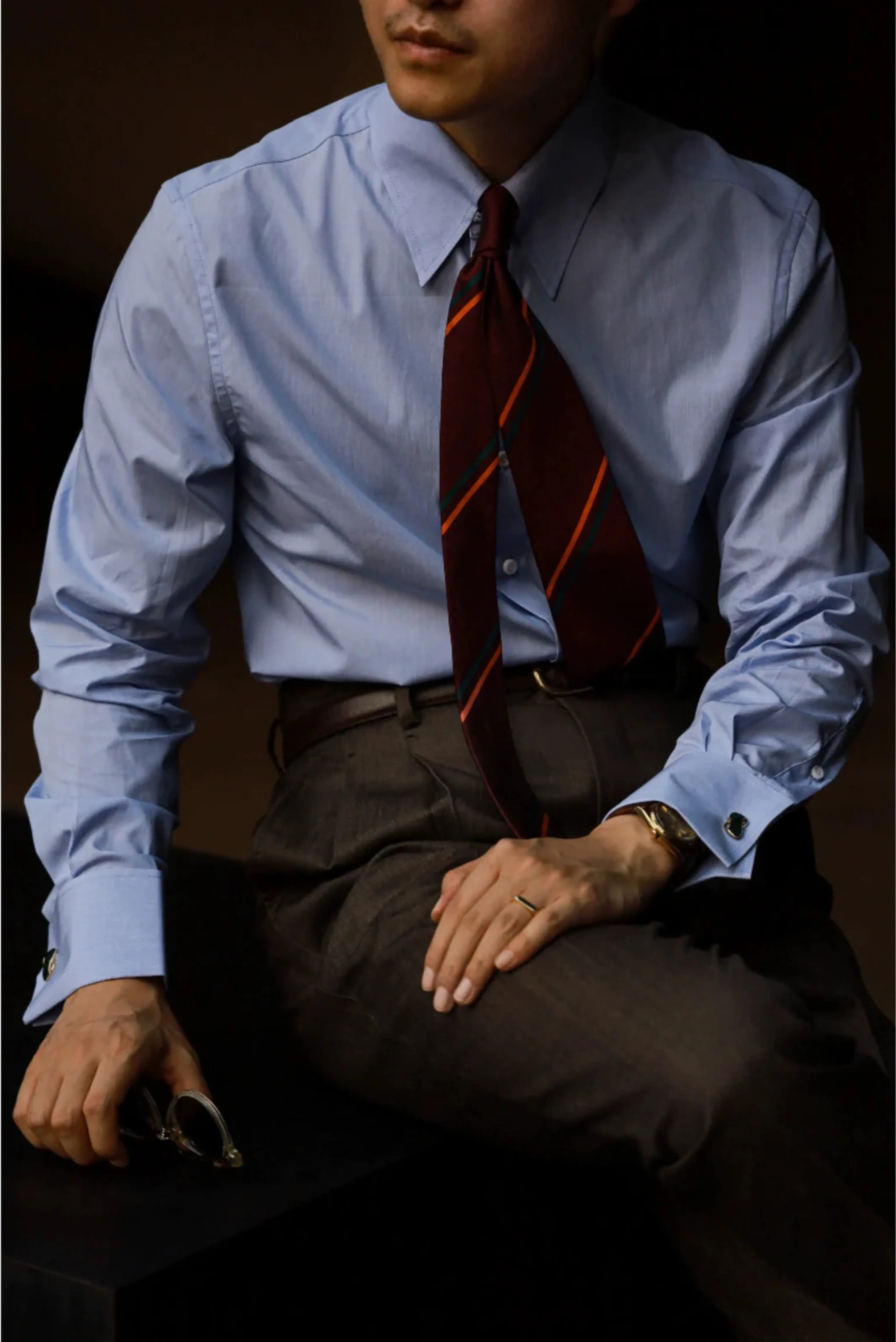 Ocean Blue Cotton Dress Shirt - Image 5
