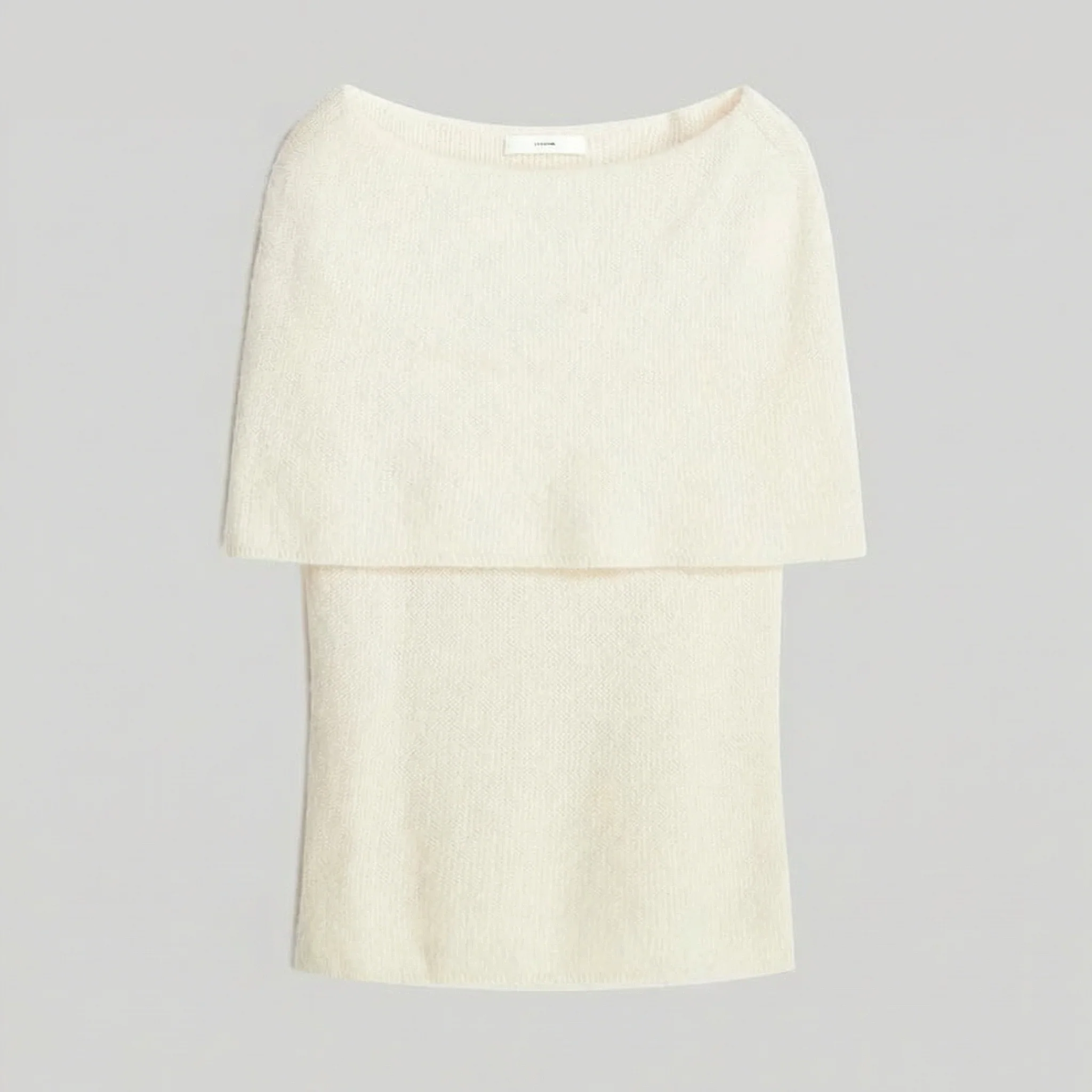 Off-Shoulder Cape Knit Top - Image 6