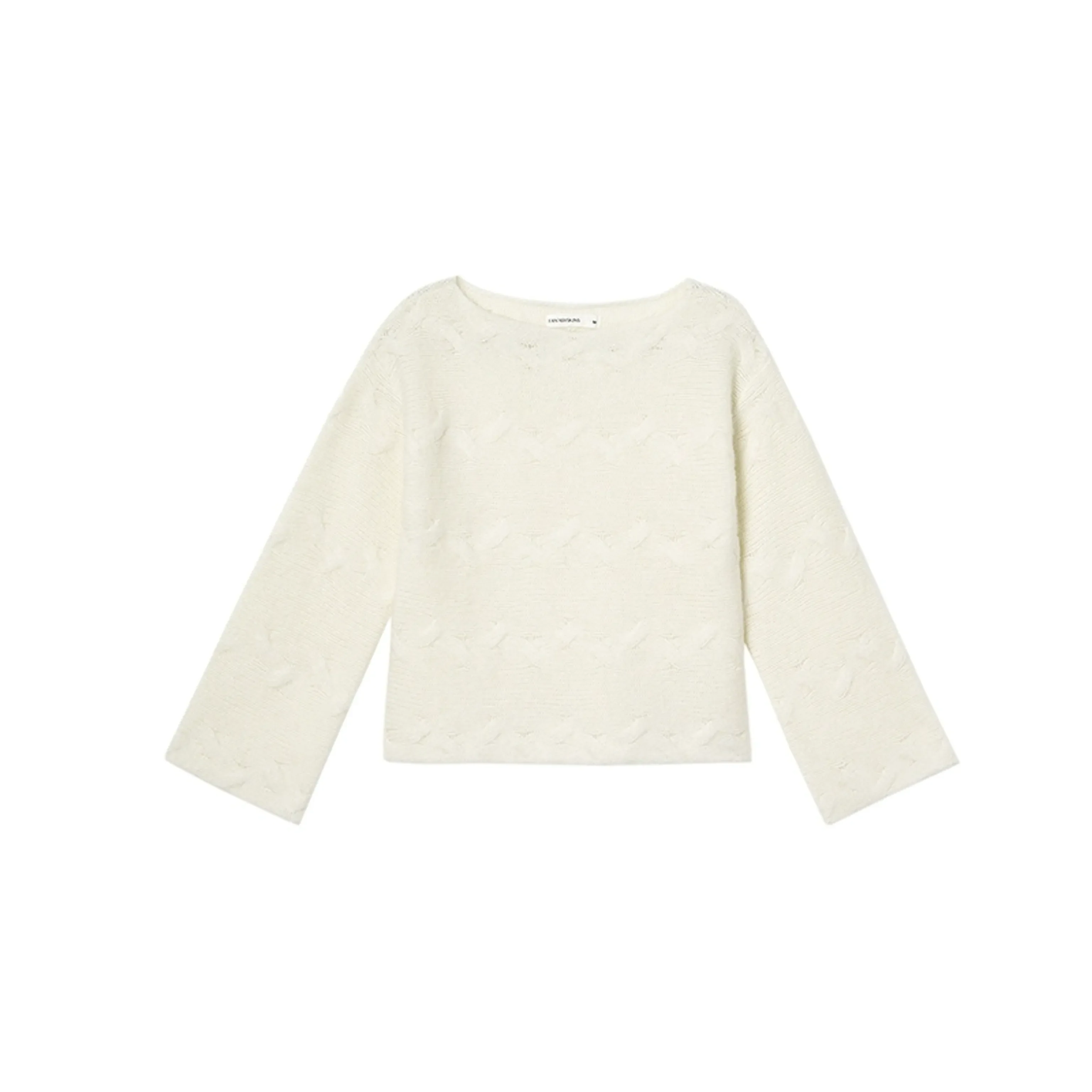 Off-Shoulder Embossed Knit Sweater - Image 7