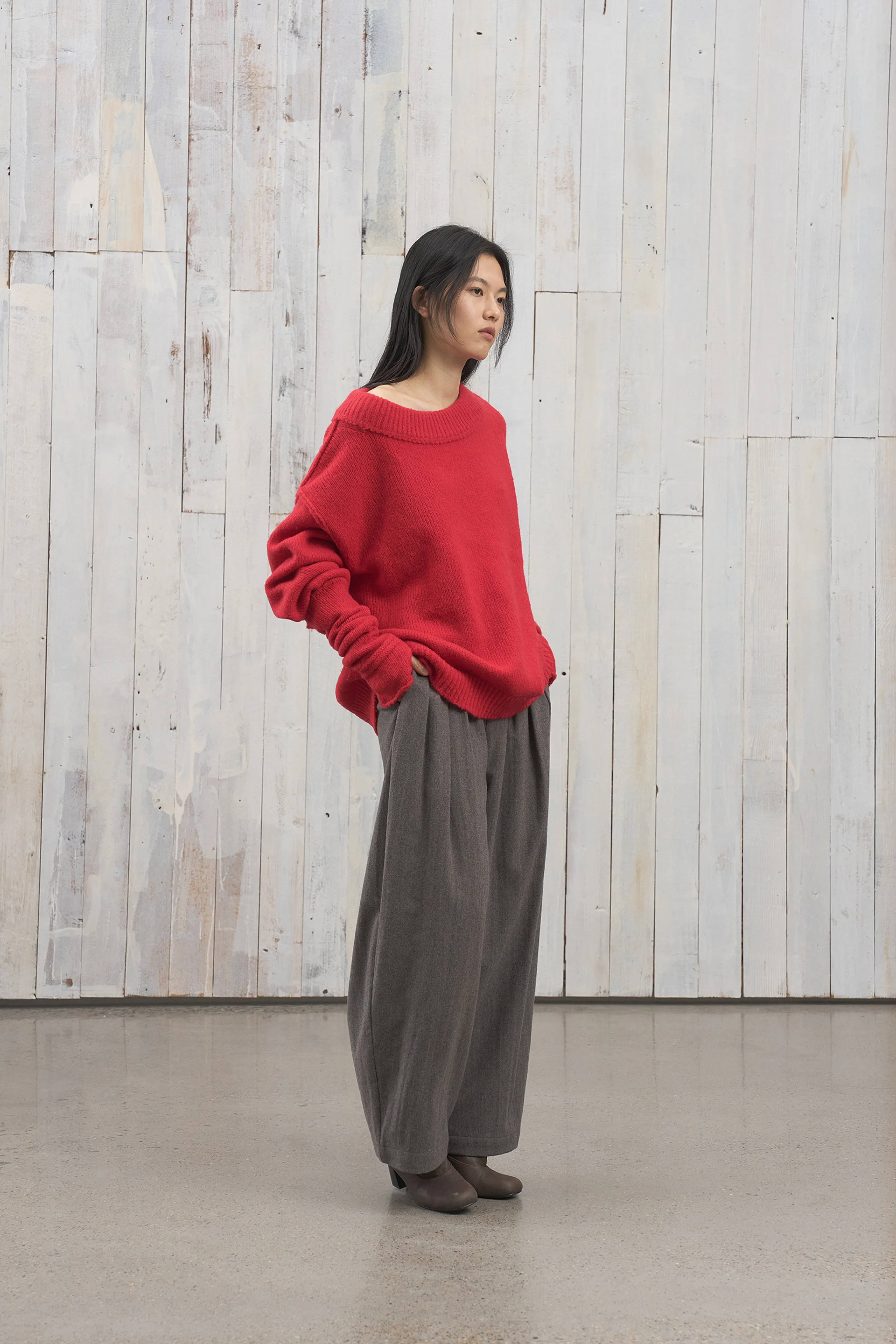 Off-Shoulder Ribbed Sweater - Image 5