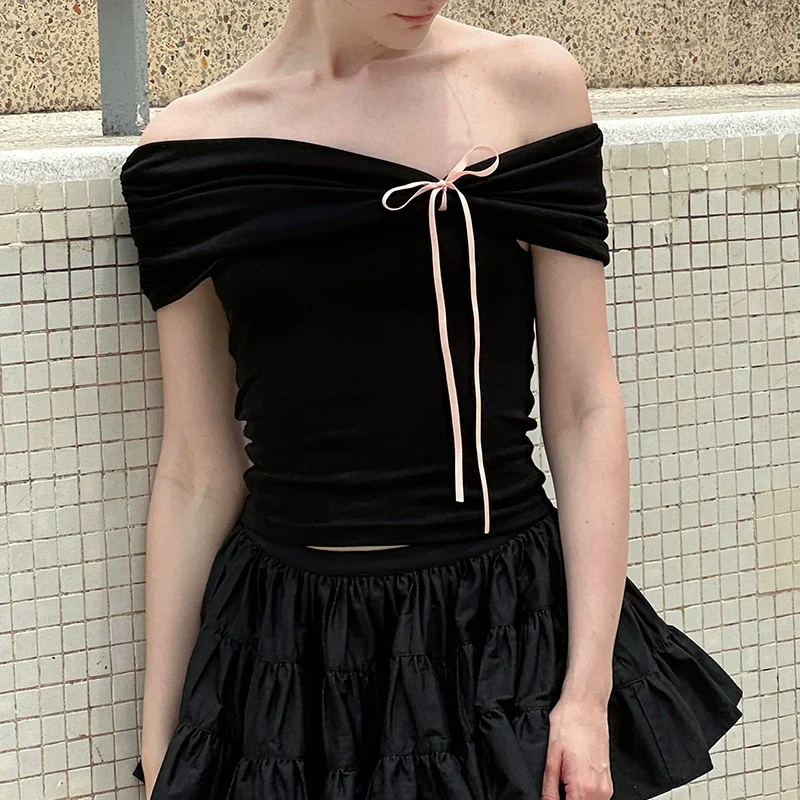 Off-Shoulder Ribbon Top - Image 3