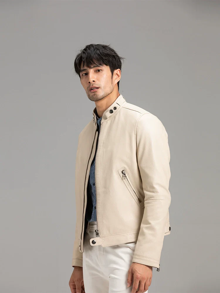 Off-White Goatskin Stand-Collar Jacket - Image 3