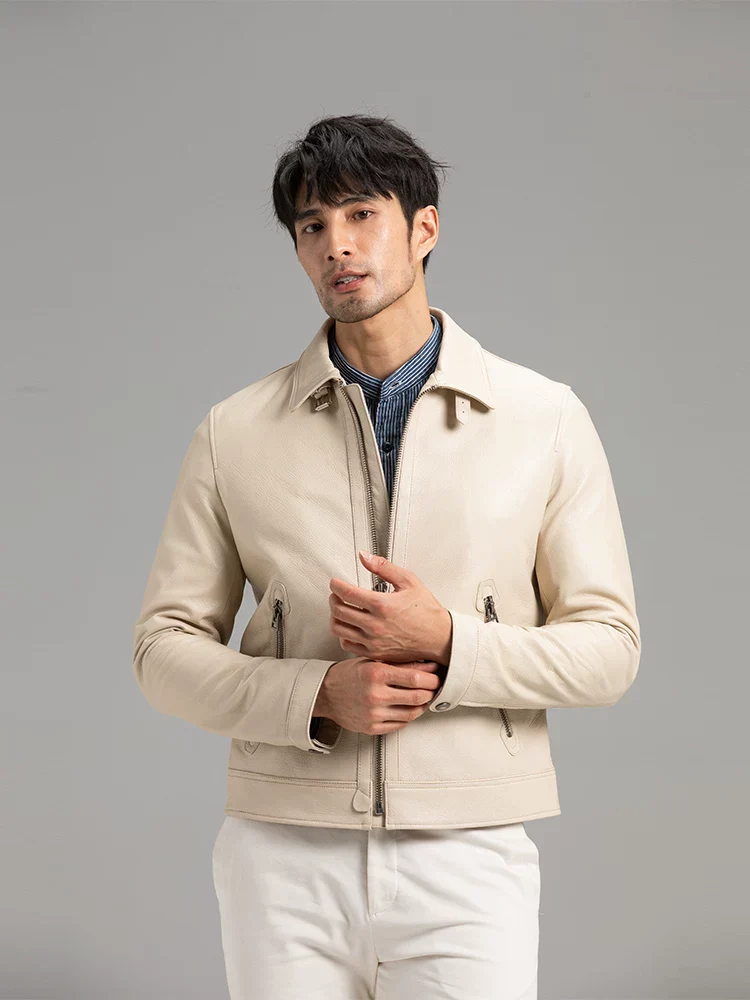 Off-White Lambskin Zip Jacket - Image 2