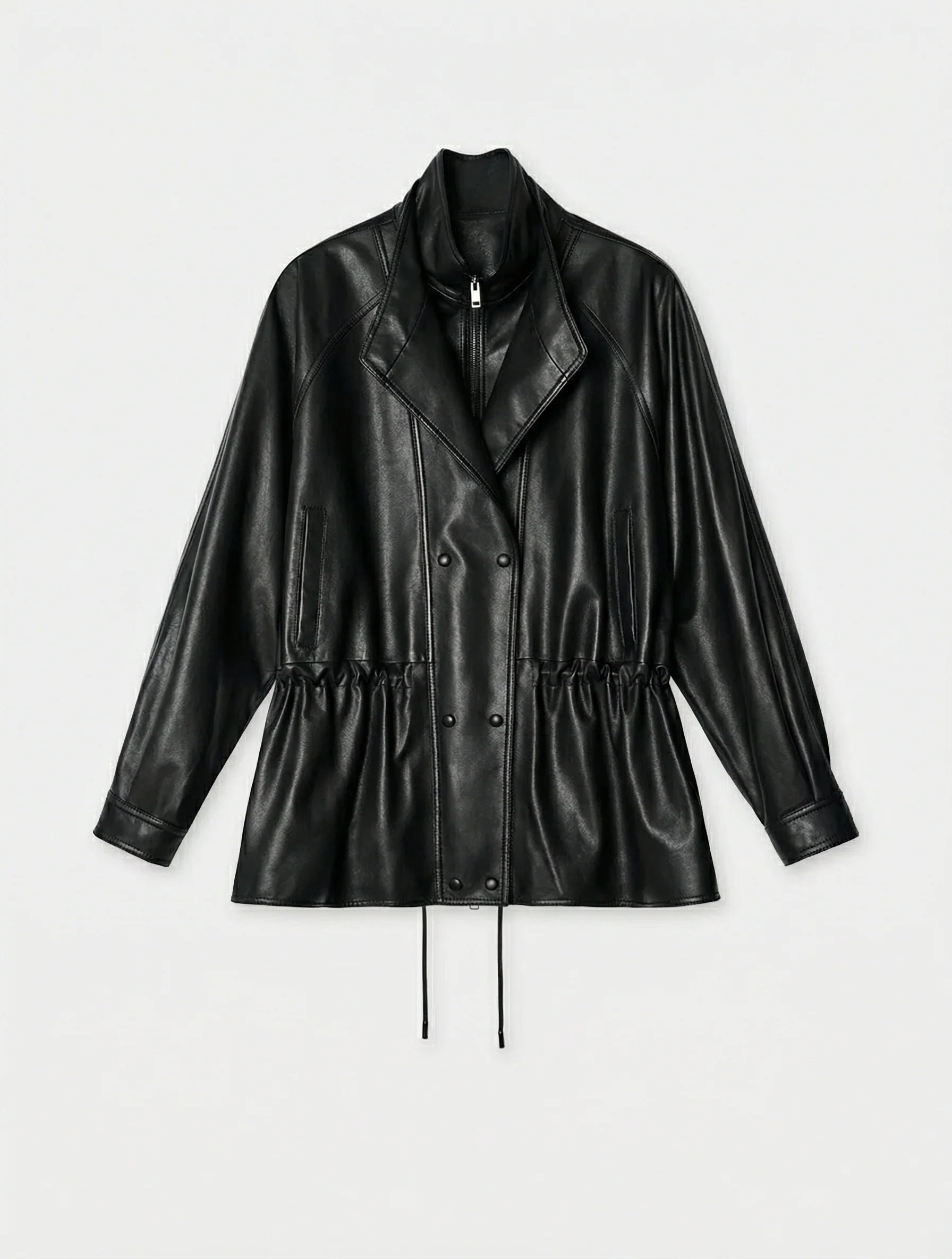Oil-Wax Lambskin Double-Collar Jacket - Image 7