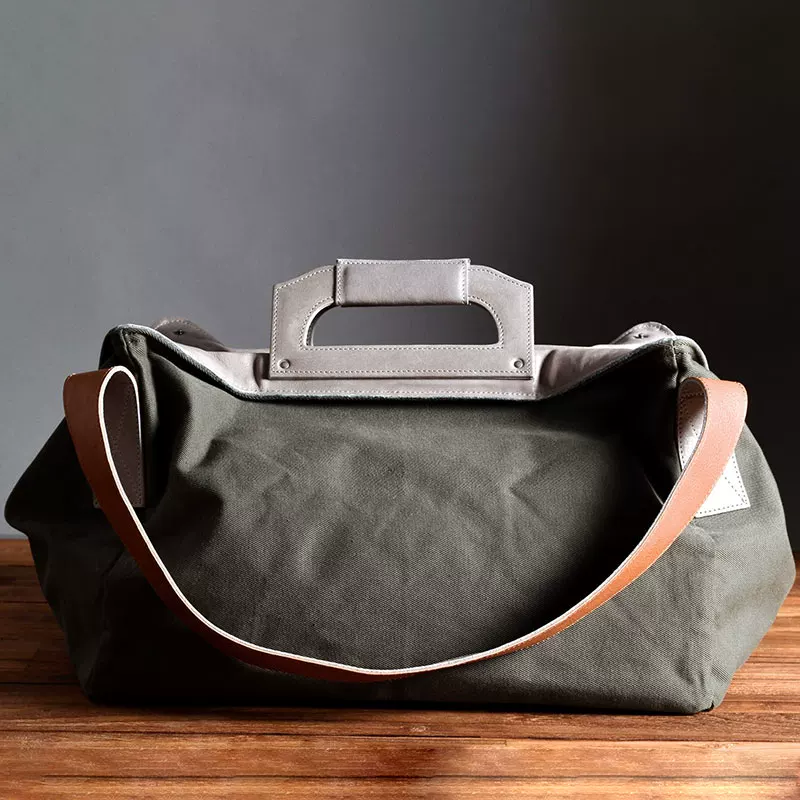 Olive Canvas & Leather Weekender - Image 6