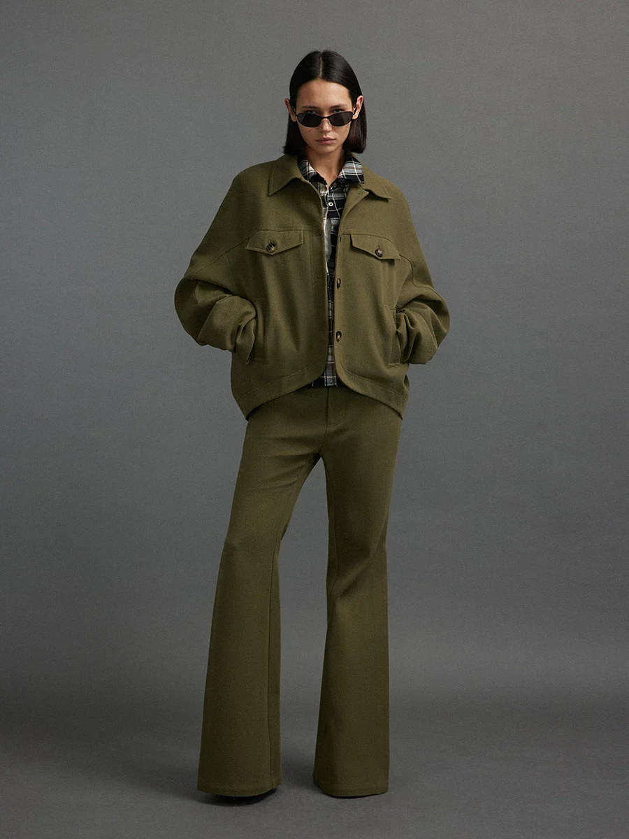 Olive Cropped Shacket - Image 3
