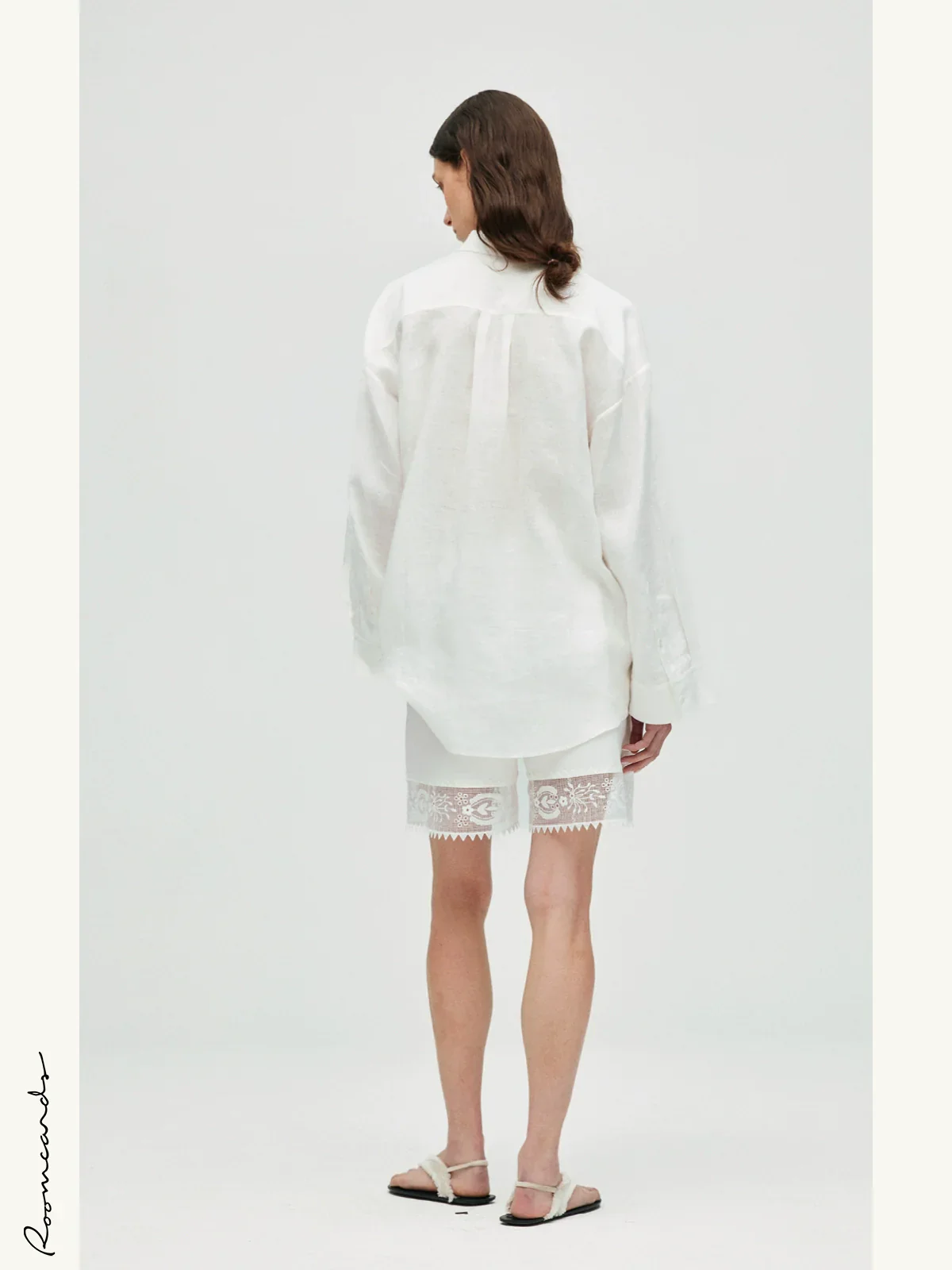 Olive Embroidery Linen Shirt - Image 4