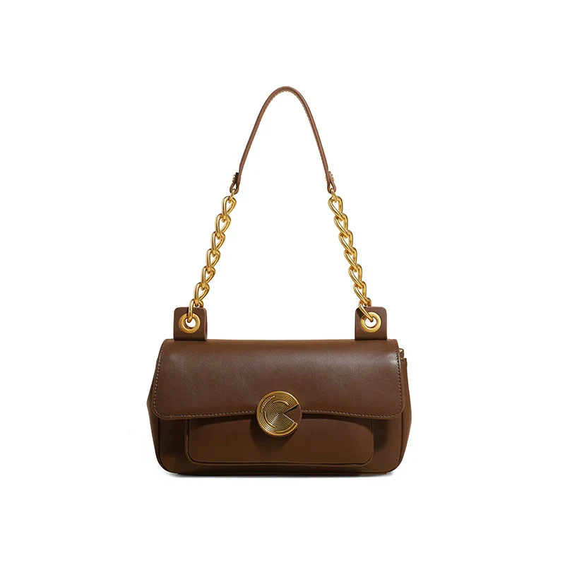 Olive Green Cowhide Baguette Bag - Image 3