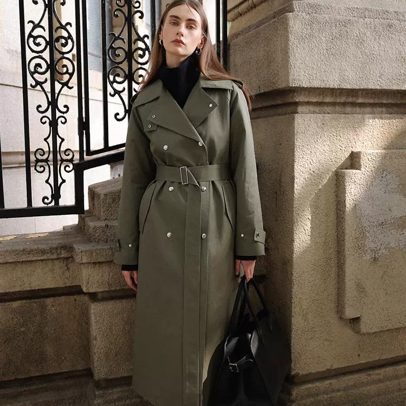 Olive Green Trench Coat - Image 2