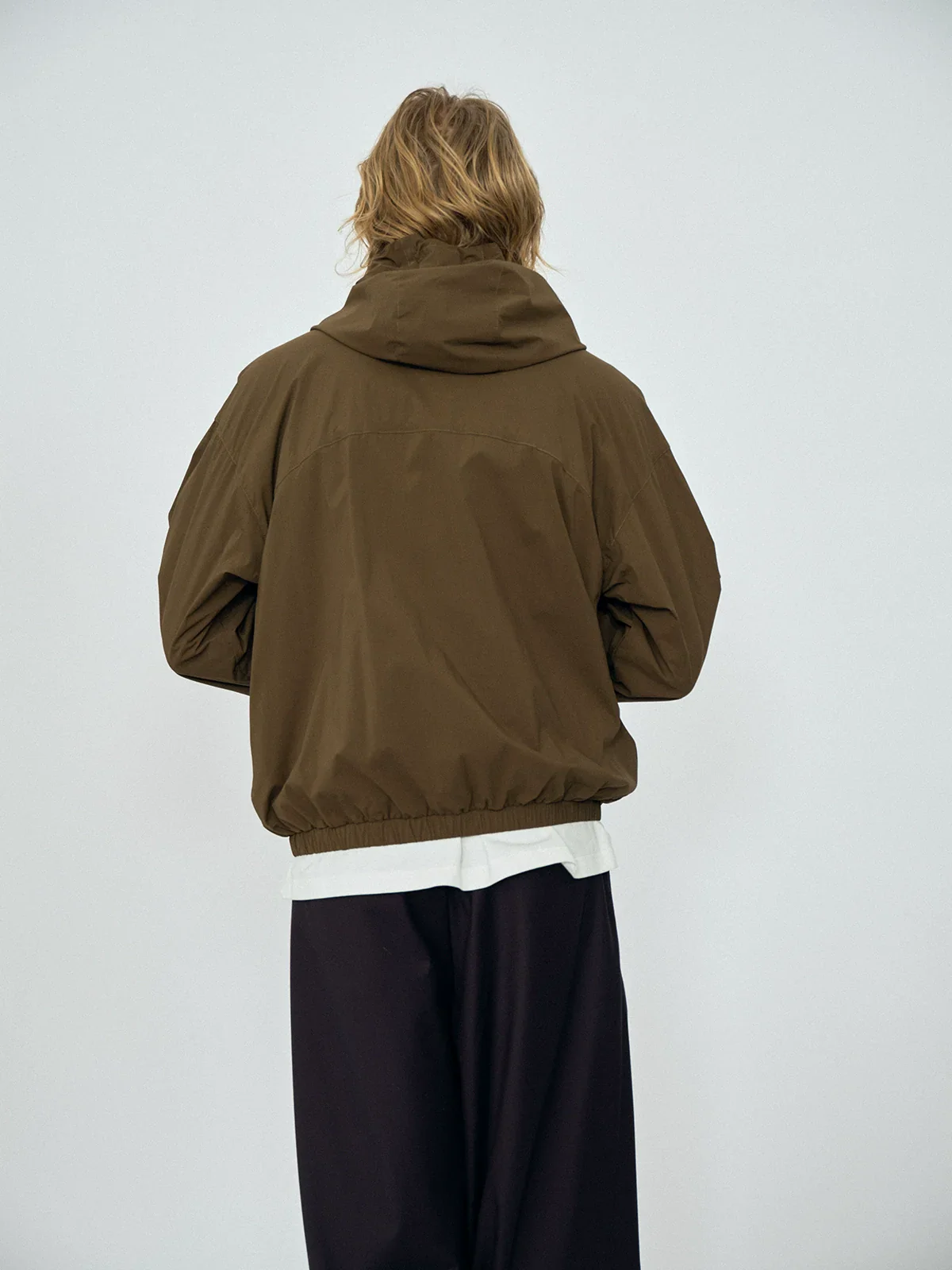Olive Nylon Hooded Jacket - Image 4