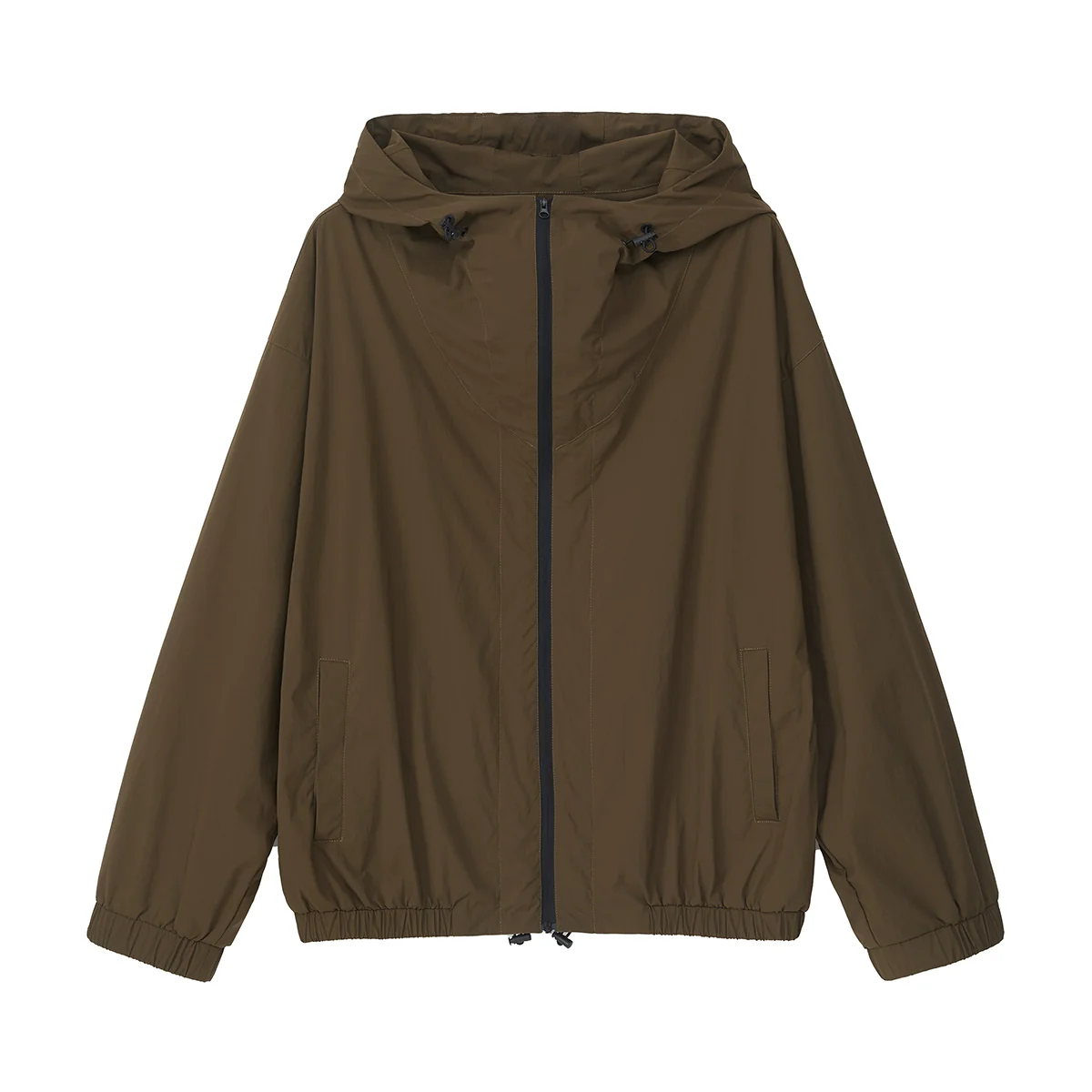 Olive Nylon Hooded Jacket - Image 5
