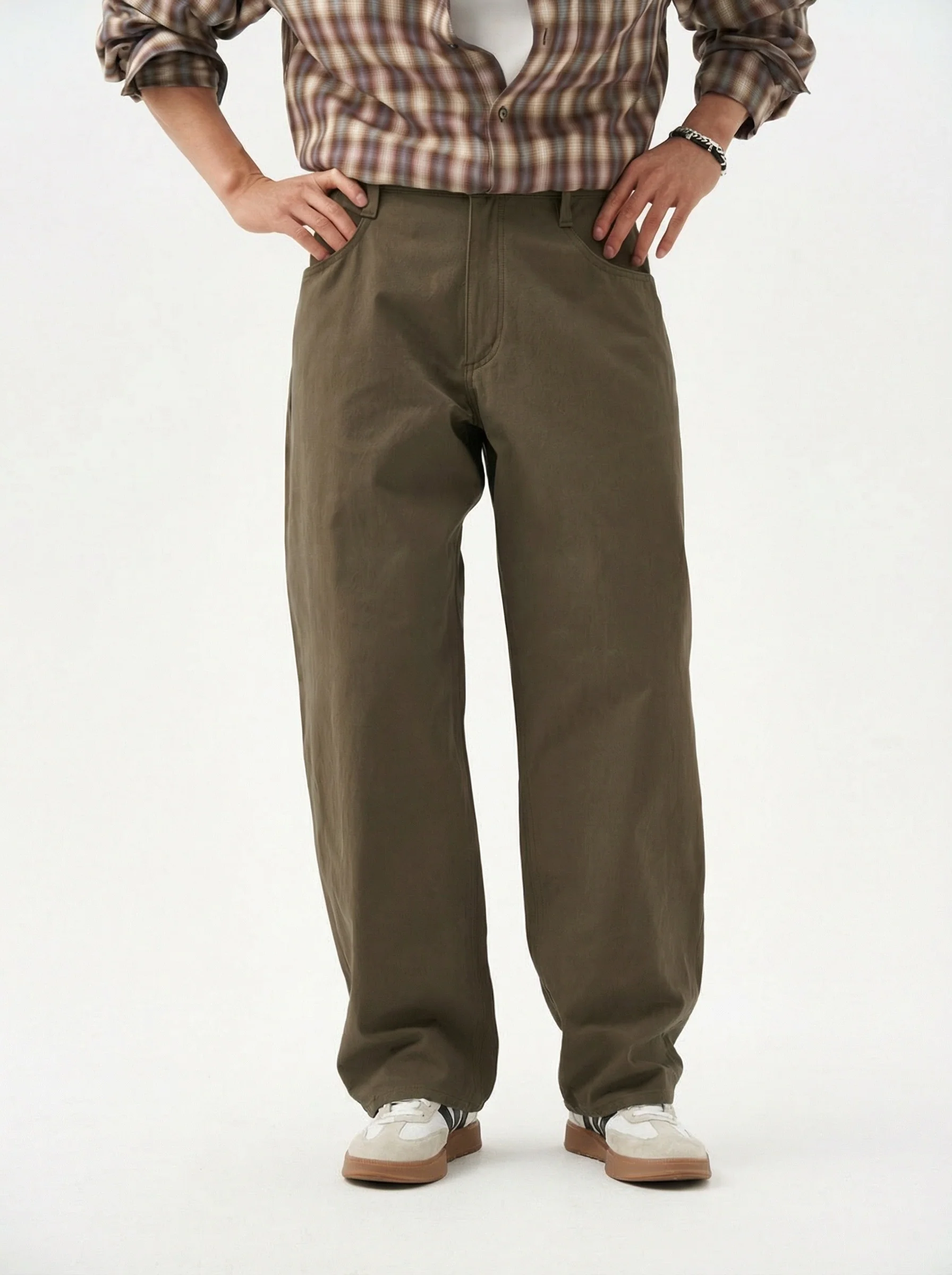 Olive Straight Pants
