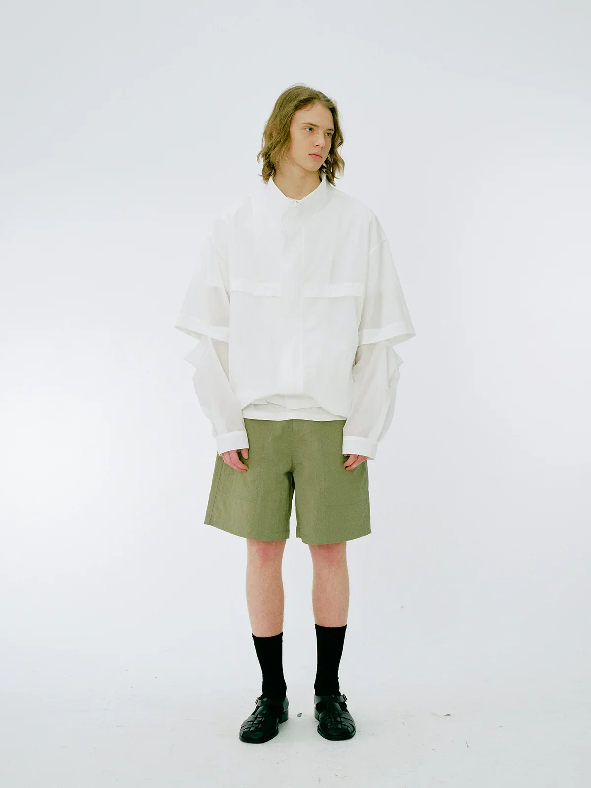 Olive Twill Cargo Shorts - Image 4