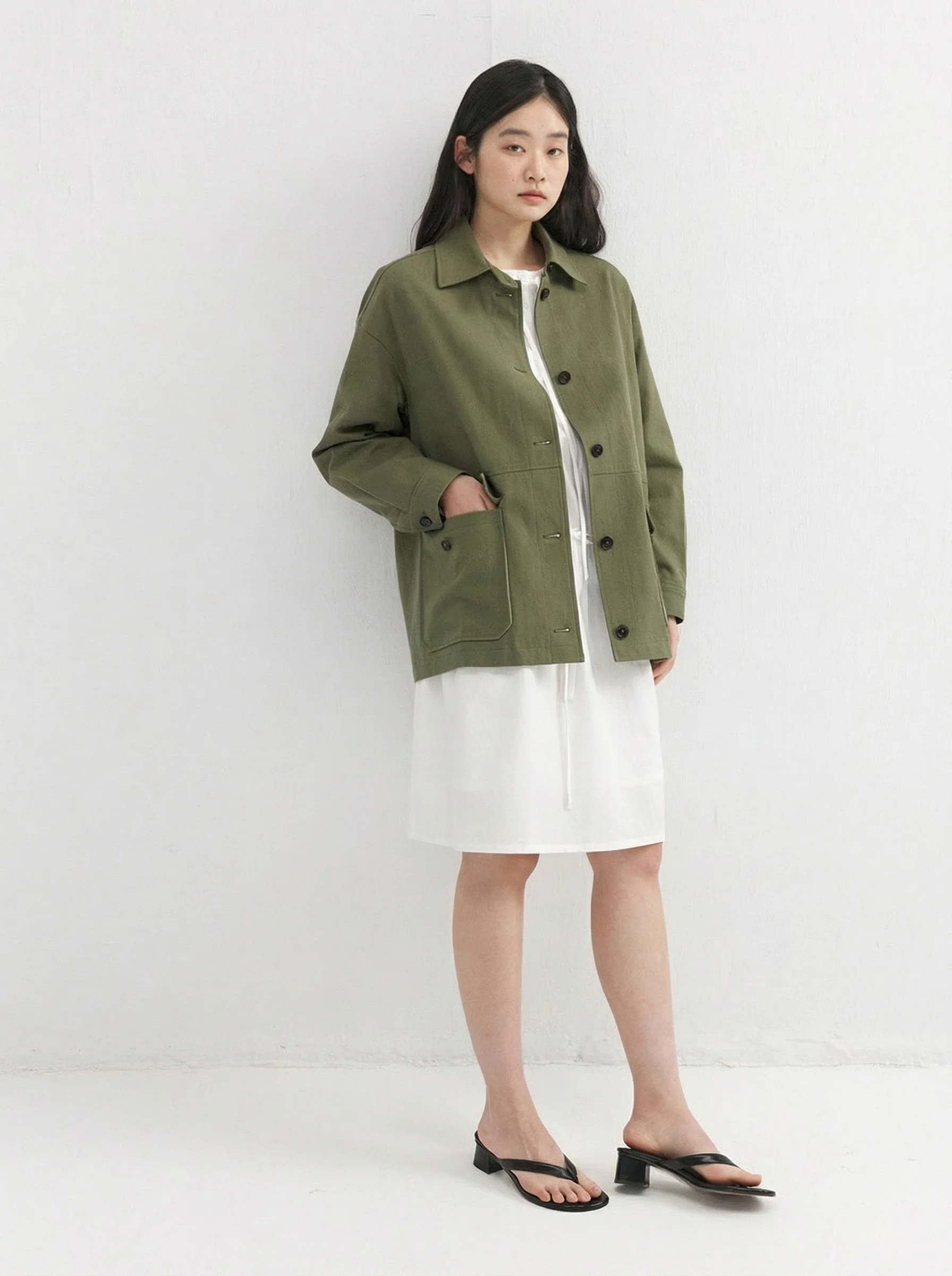 Olive Utility Jacket - Image 2