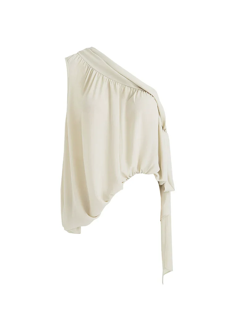 One-Shoulder Draped Tie Top - Image 2