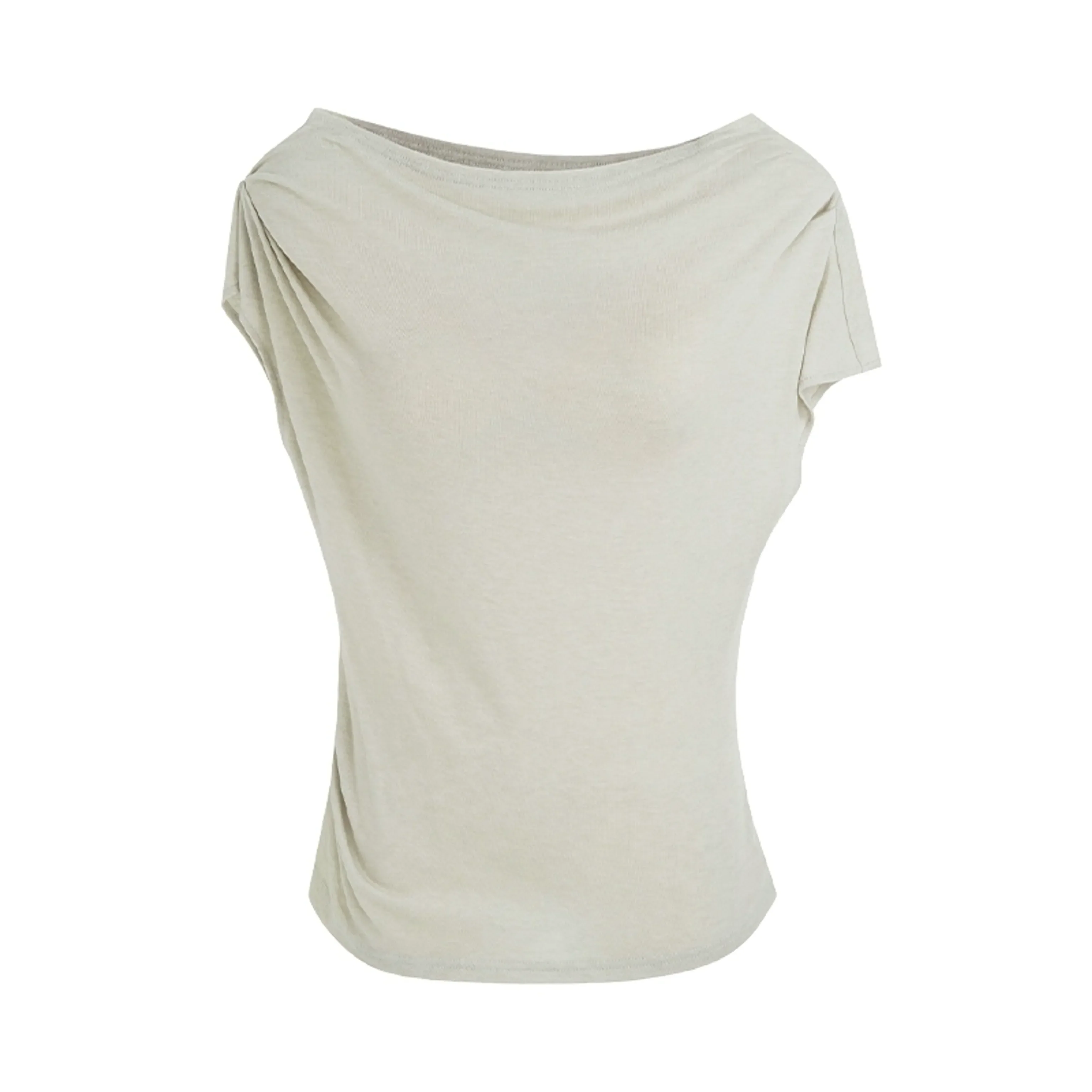 One-Shoulder Draped Top & Pleated Skirt Set - Image 6