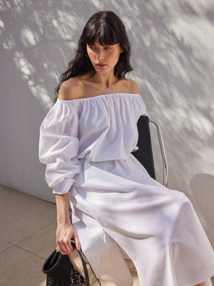 One-Shoulder Lyocell Cotton Maxi Dress - Image 2