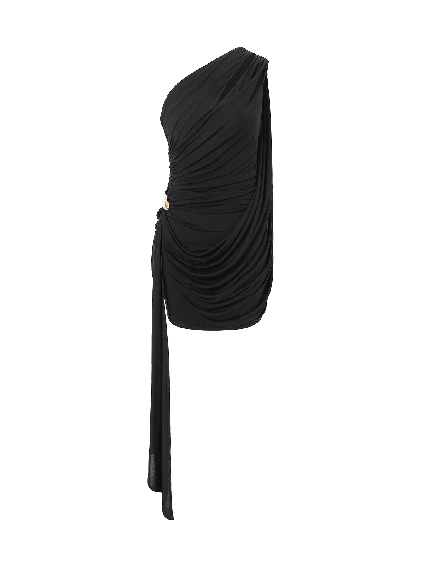 One-Shoulder Ruched Mini Dress - Image 3