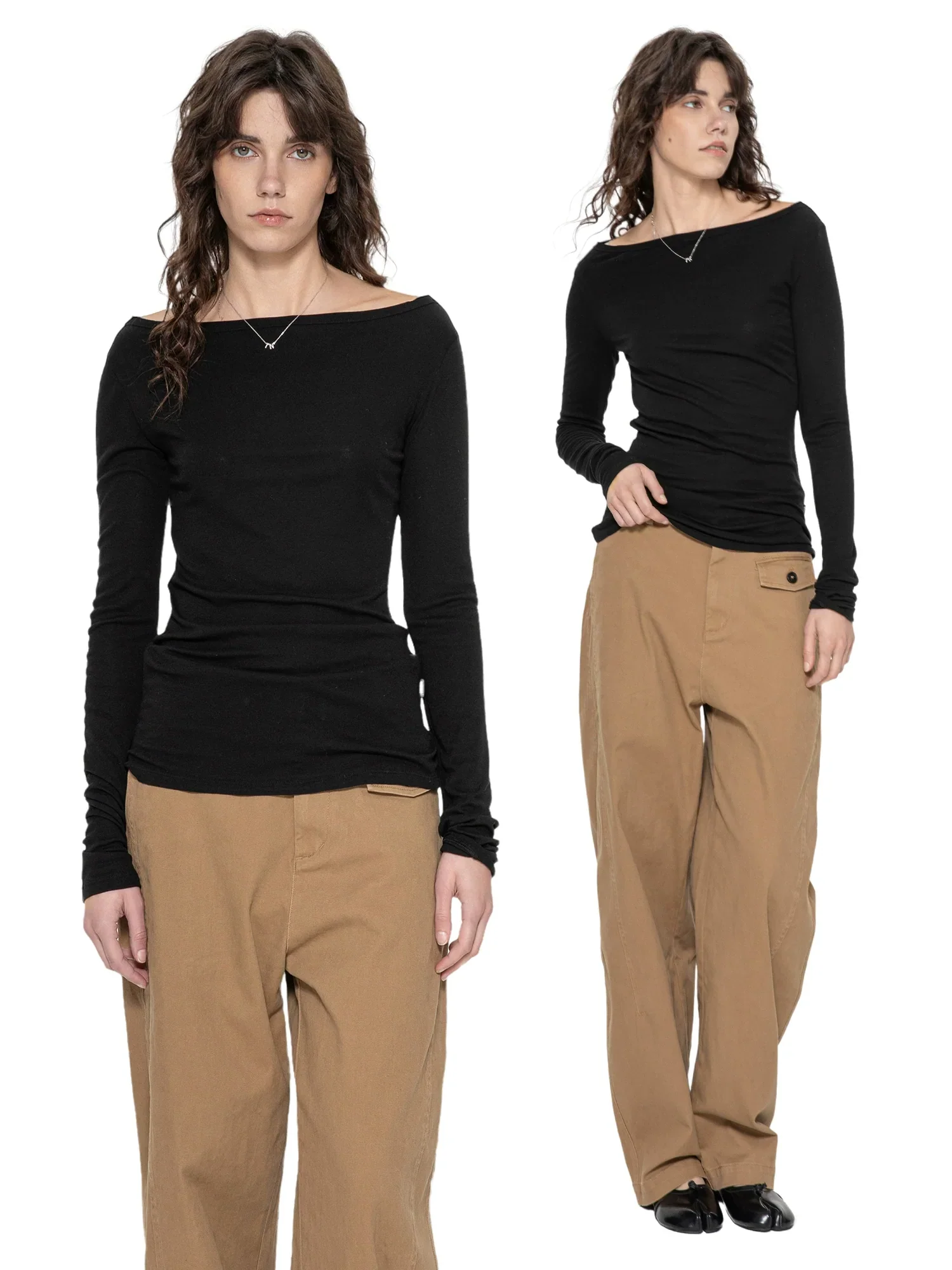 One-Shoulder Slim-Fit Long Sleeve Top - Image 5
