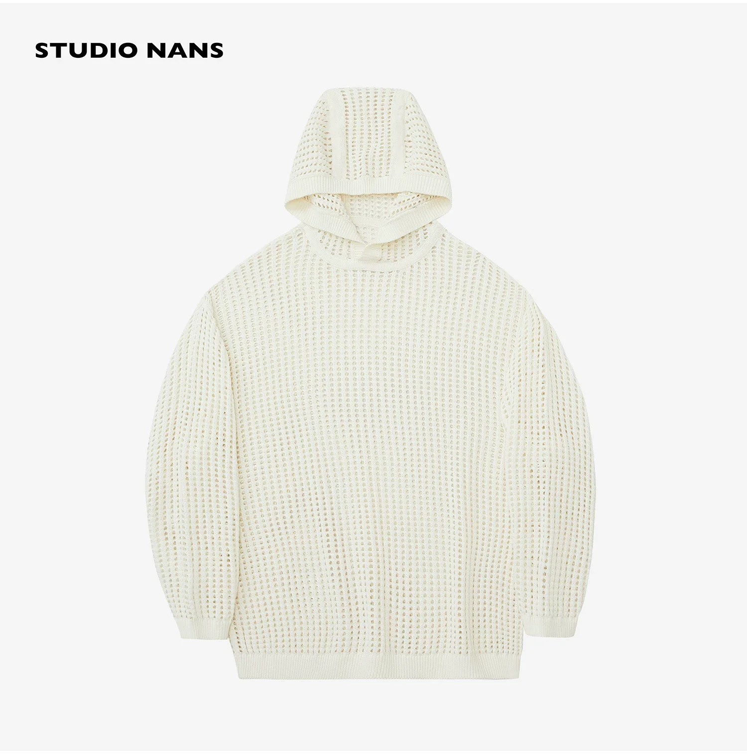 Open-Knit Cotton-Cashmere Hoodie/Cardigan - Image 6