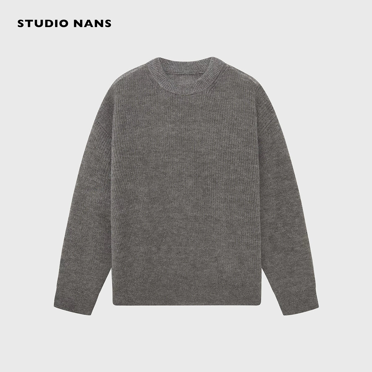 Open-Knit Mohair Wool Crewneck Sweater - Image 7