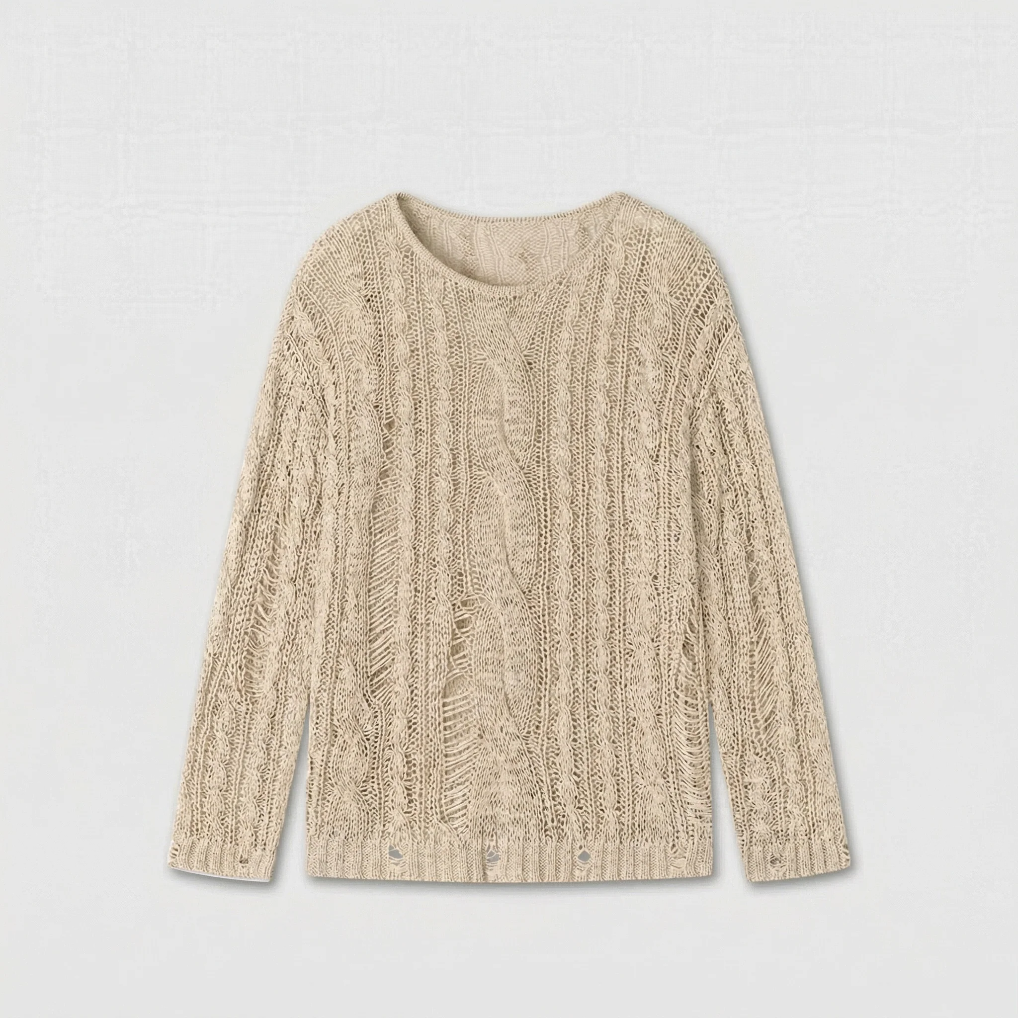 Open-Knit Tie Sweater - Image 6