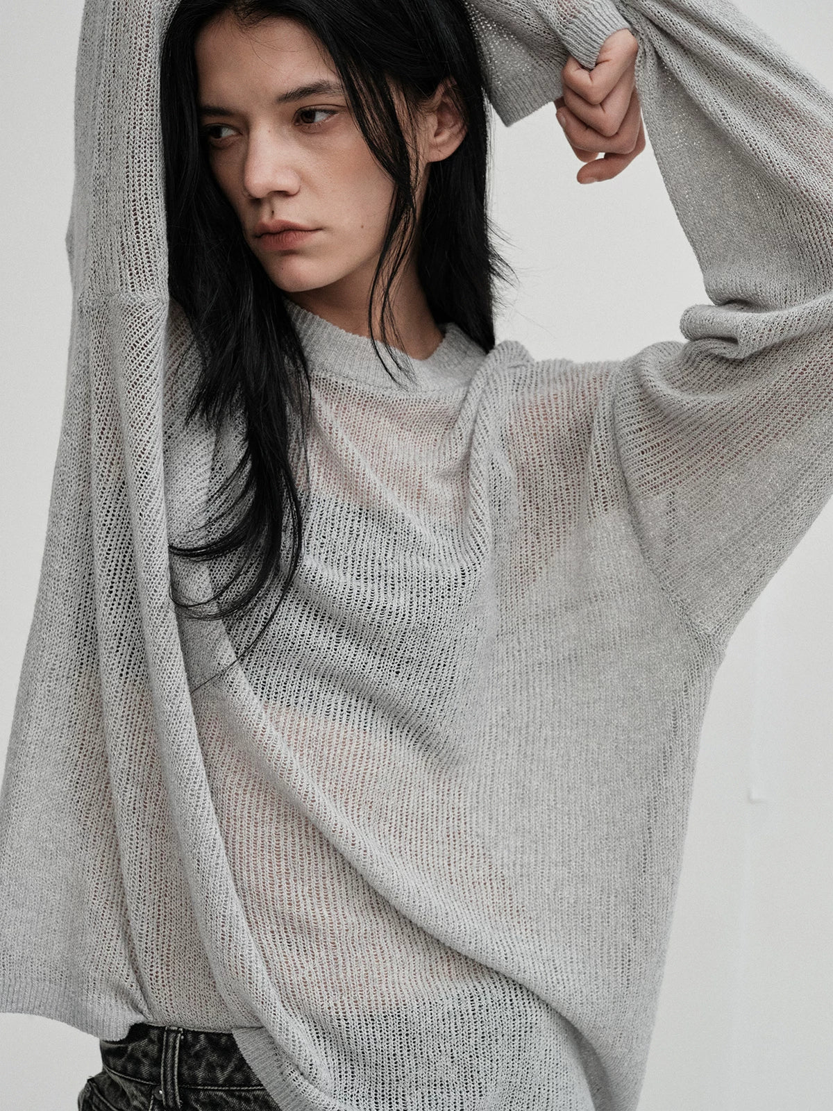 Openwork Crew Sweater - Image 2