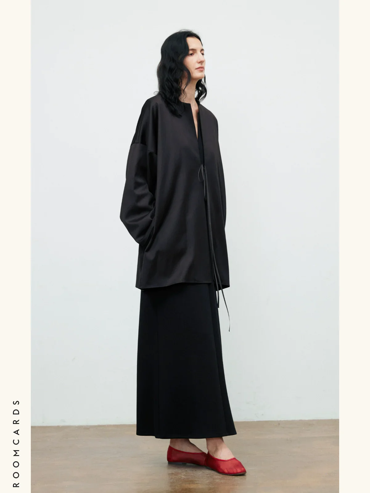 Oversized Black Tie-Front Jacket - Image 3