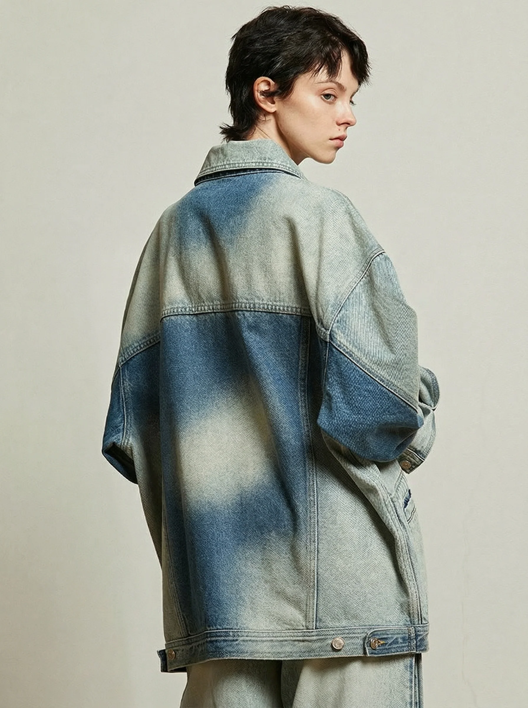 Oversized Bleached Denim Jacket - Image 4