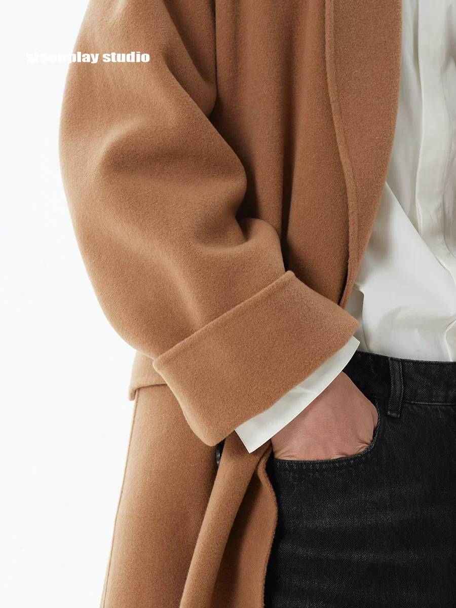 Oversized Camel Wool-Cashmere Overcoat - Image 4