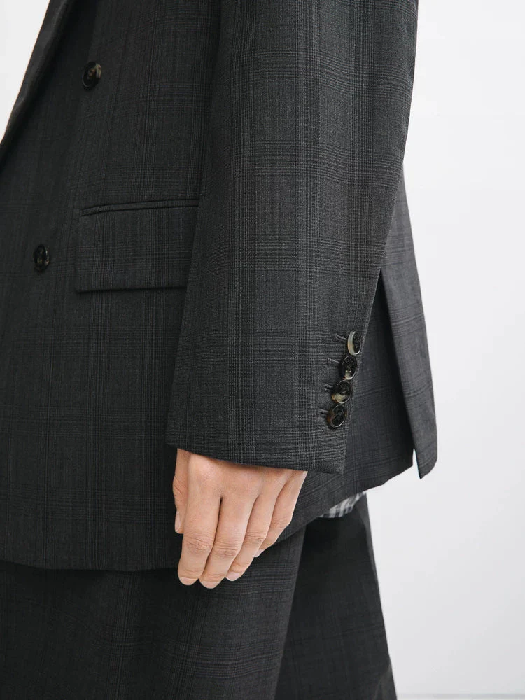 Oversized Check Blazer - Image 4