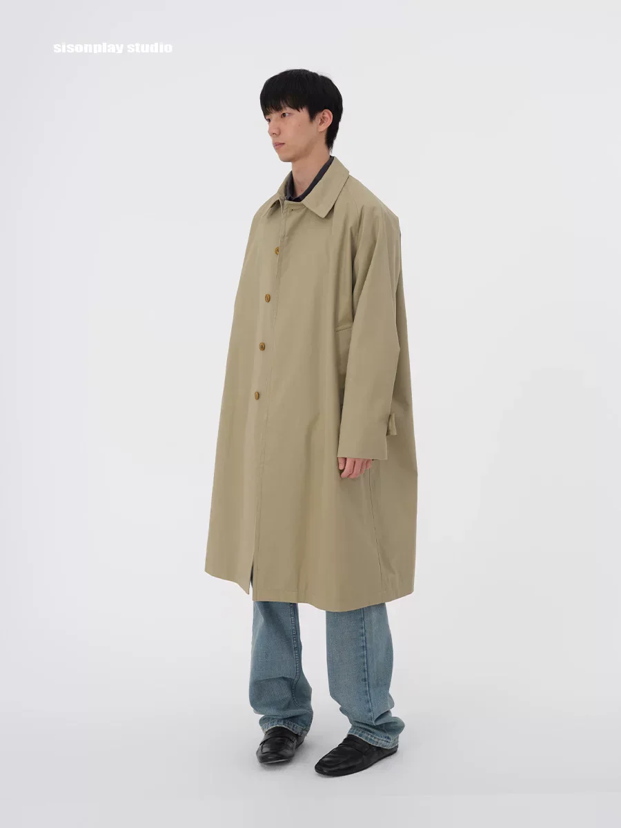 Oversized Cotton Balmacaan Coat - Image 2