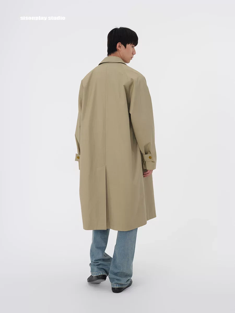 Oversized Cotton Balmacaan Coat - Image 3
