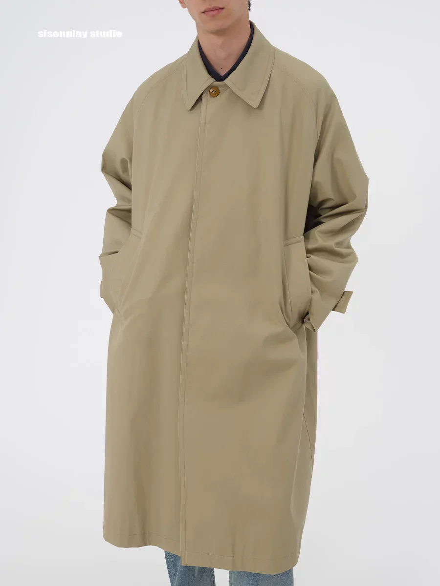 Oversized Cotton Balmacaan Coat - Image 4