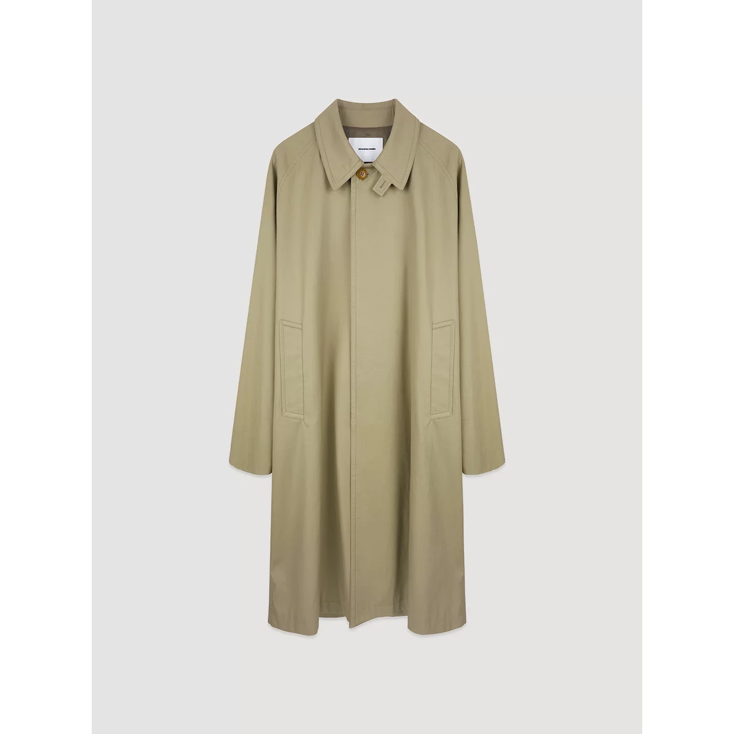 Oversized Cotton Balmacaan Coat - Image 5