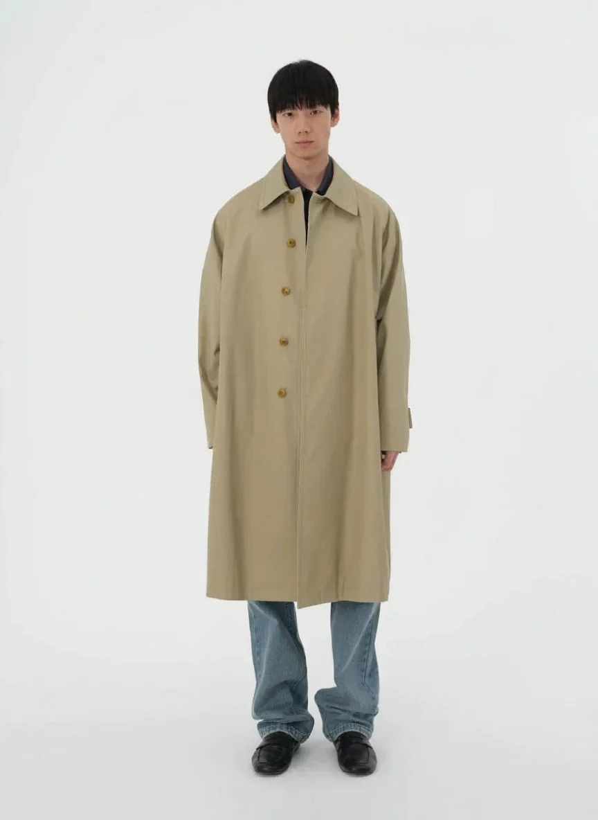 Oversized Cotton Balmacaan Coat - Image 6